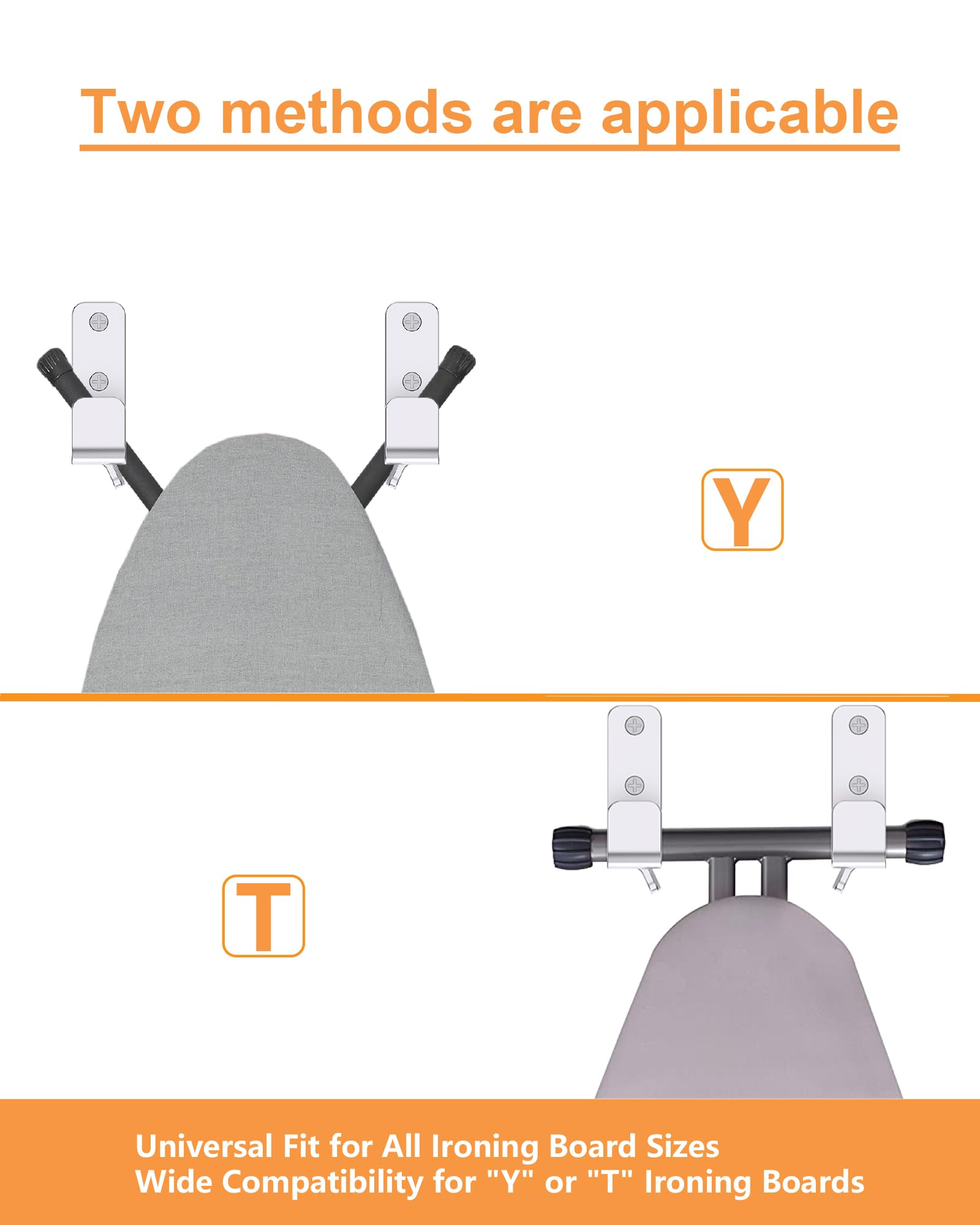 Musvoh Ironing Board Holder Hanger Wall Mount, 304 Stainless Steel Ironing Board Hanger Y T Leg For Adjustable Distance Ironing