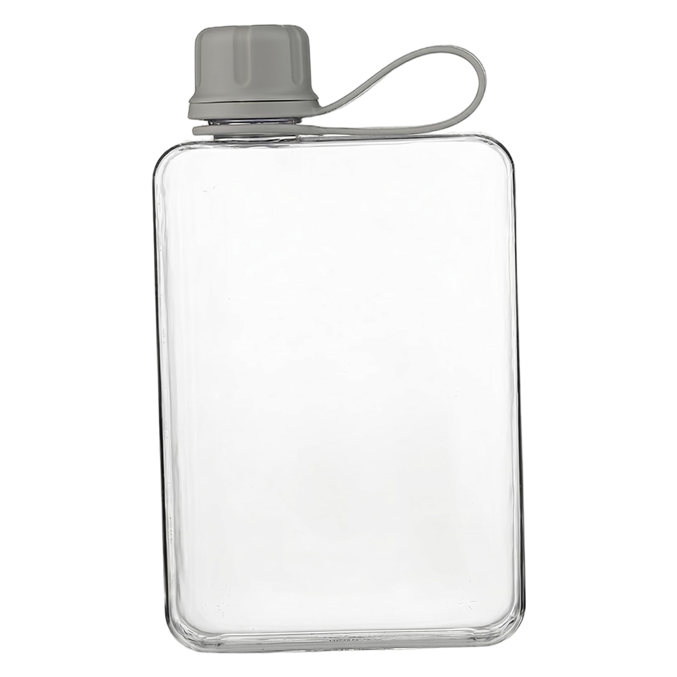 Xoeryoy Flat Water Bottles for Travel, 500ml Leakproof Tritan Slim Bottle for Travel, Lightweight Clear Waterbottle with Hand St