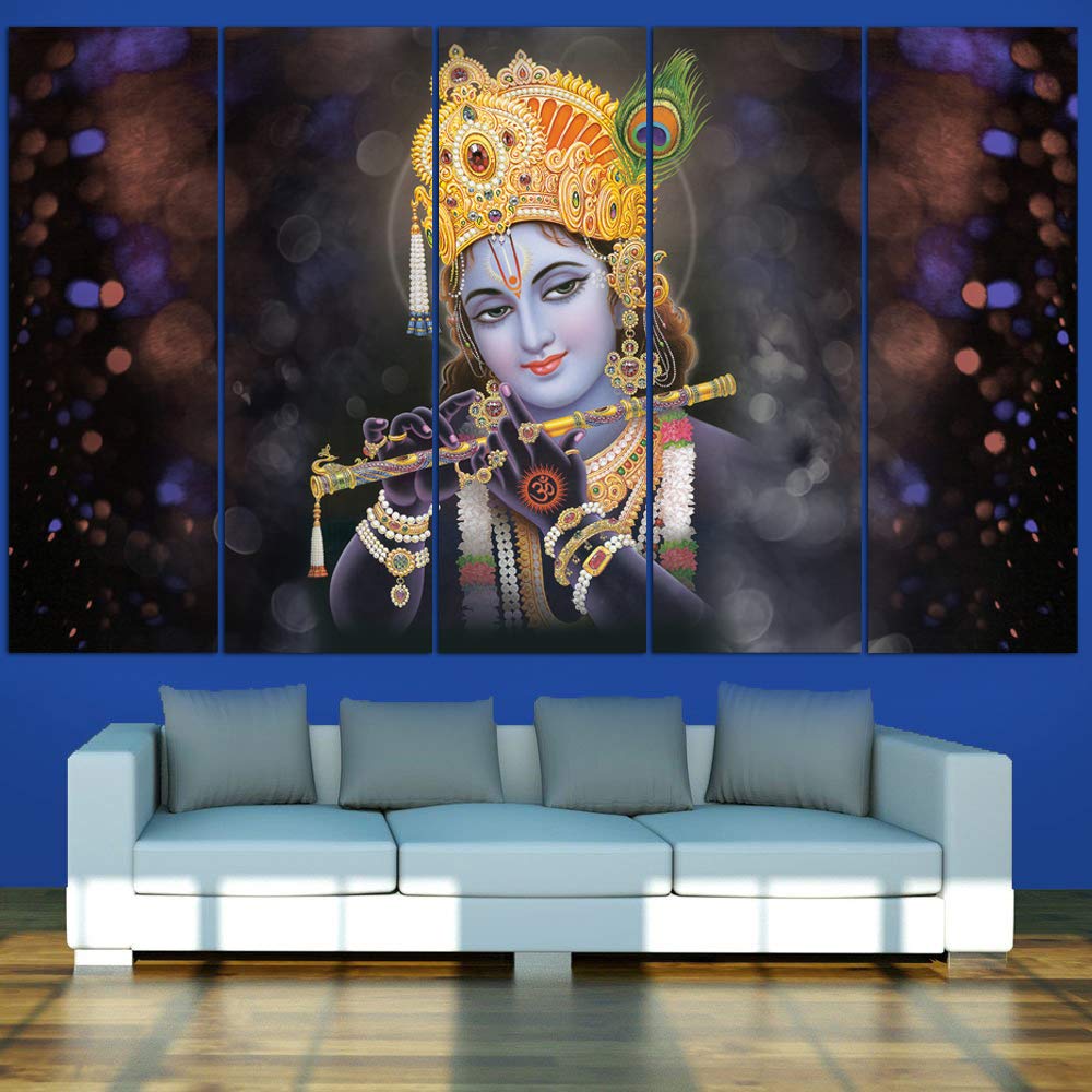 Maxstone Improve Your Place Beautiful Wall Painting With Flute Digital Multiple Pannal Hd Photos (Multicolour, 60 X 30 Inch) Vyn