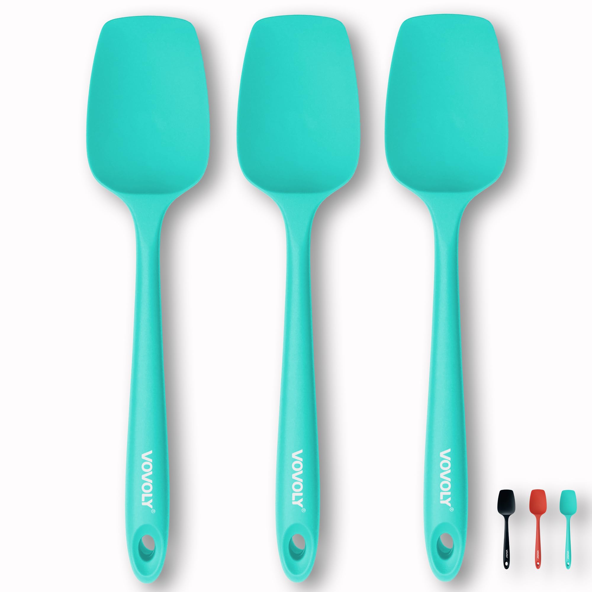 Silicone Spatula Set, High Heat Resistan Rubber Spoon Spatula, Non-Stick Spoonula With Seamless One Piece Design, Flexible Scrap