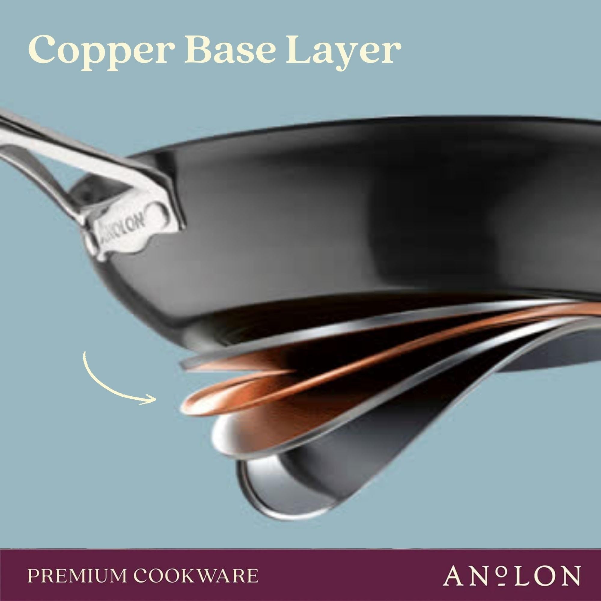 Anolon Nouvelle Copper Hard Anodized Nonstick Frying Pan Set / Fry Pan Set / Hard Anodized Skillet Set - 8.5 Inch And 10 Inch, B