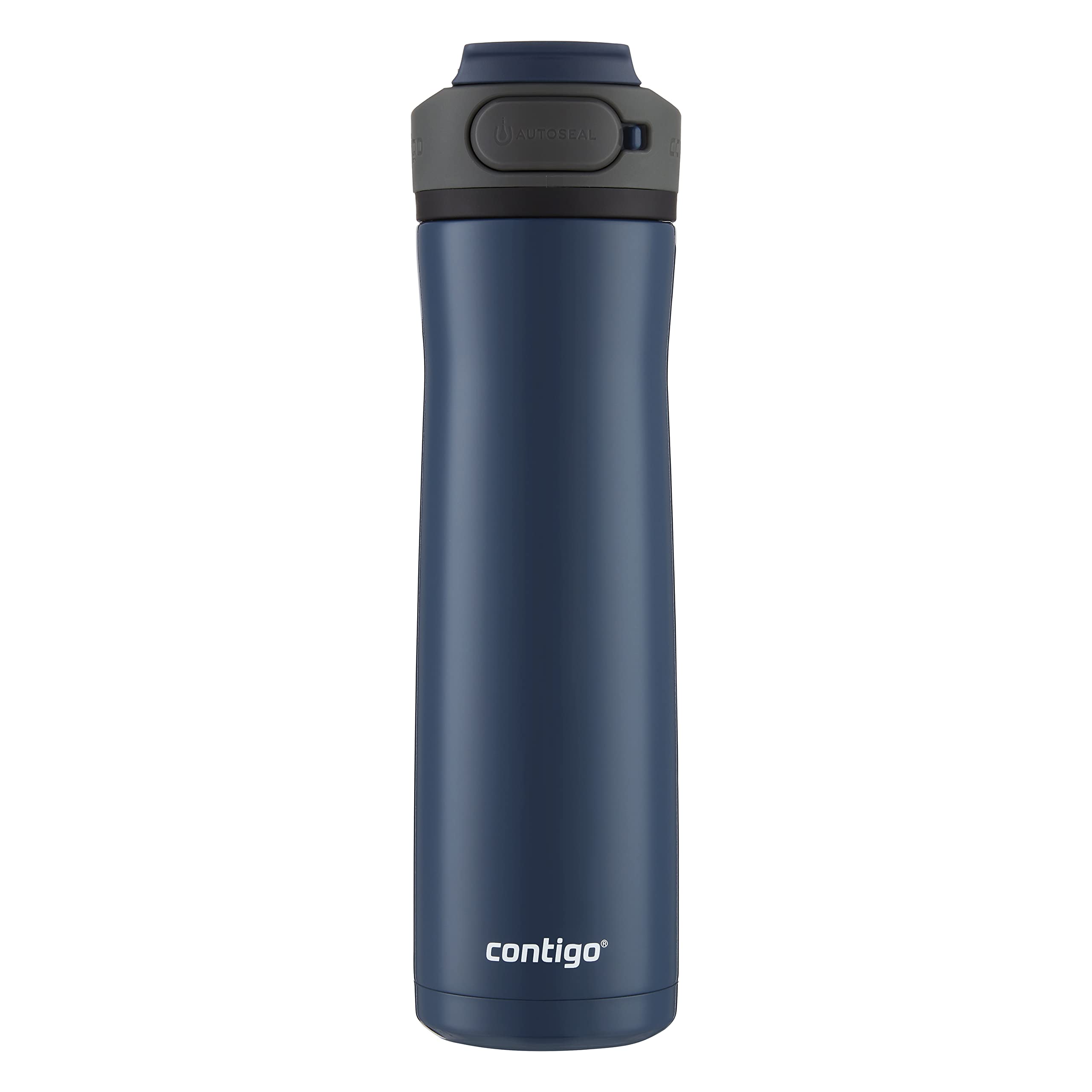 Contigo Cortland Chill 2.0 Blueberry Stainless Steel Water Bottle, Vacuum-Insulated, Spill-Proof Lid, 24Oz, Ideal For Hot Or Col