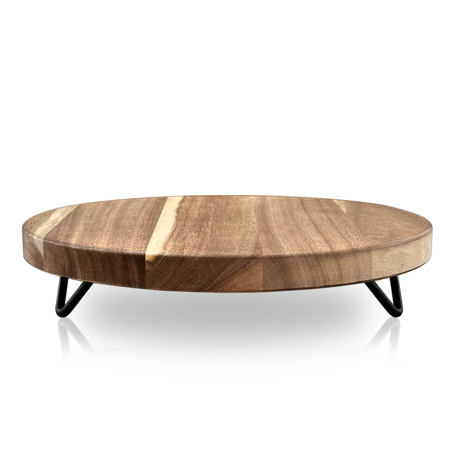WILDMOS Decorative Round Wood Riser for Display,Pedestal Tray for Home or Kitchen and Bathroom Countertop Organizer,Farmhouse Ki