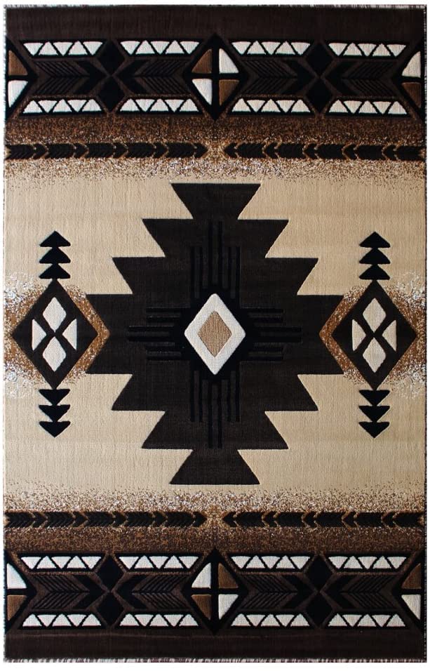 YHSF South West Native American Area Rug C318 (Berber, 3 Feet 10 Inches x 5 Feet 2 Inches)