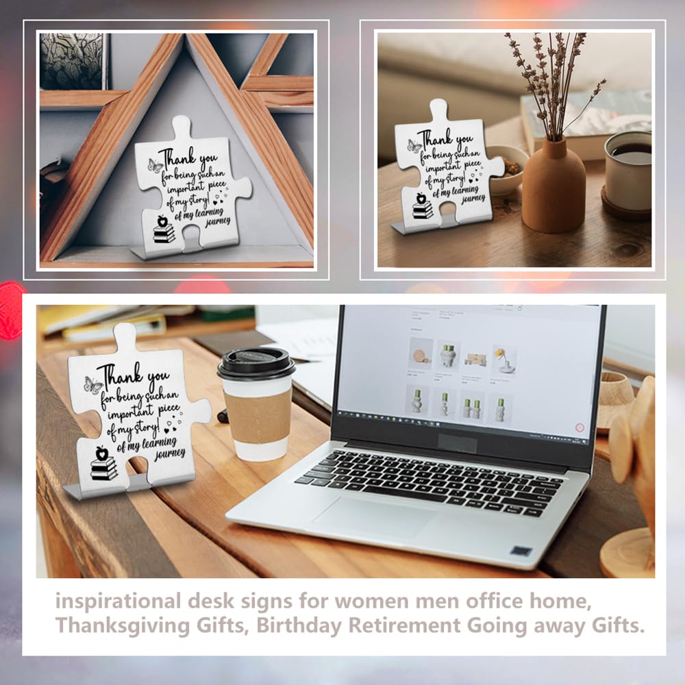 Teacher Appreciation Gifts Puzzle Plaque, Thank you Appreciation Gifts for Teacher, Teacher Gifts for Women Desk Decorations, Te