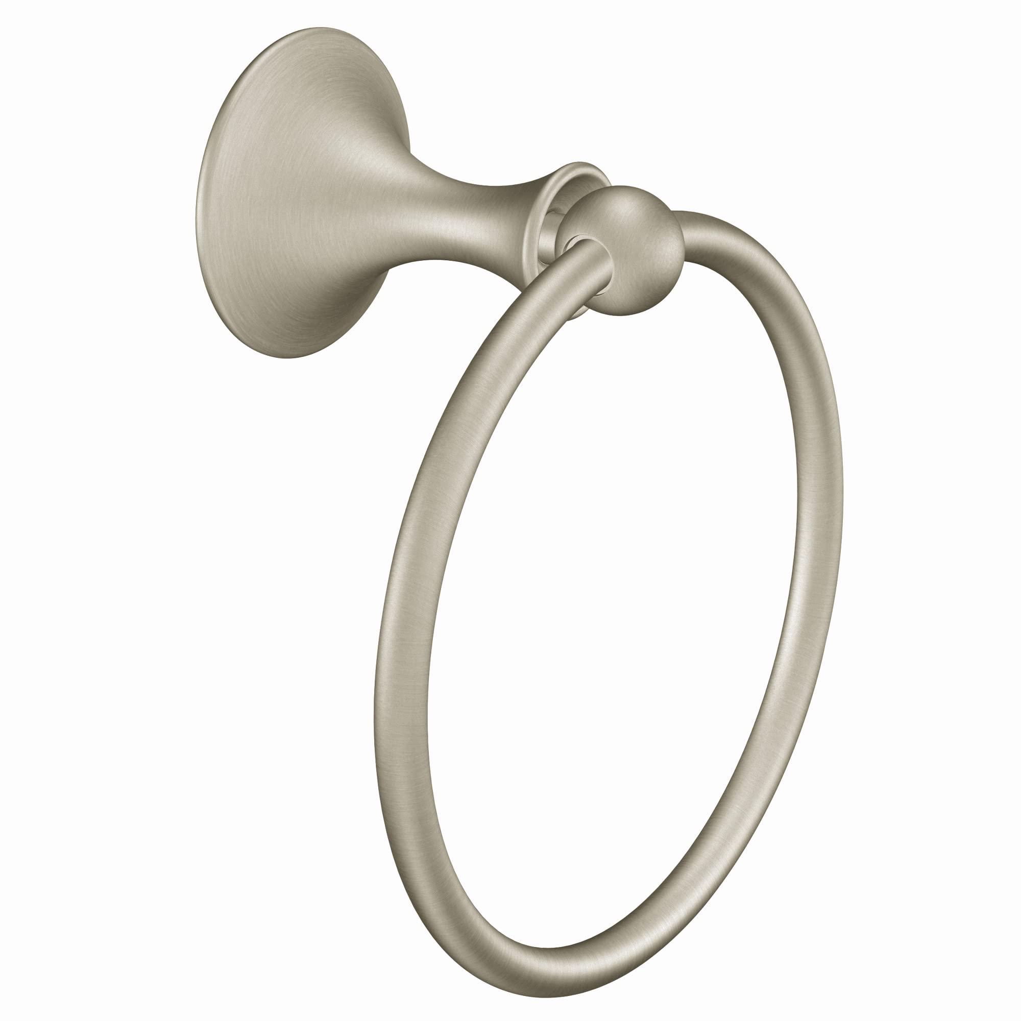 Moen Dn7786Bn Lounge Single Post Bathroom Hand Towel Ring, Brushed Nickel