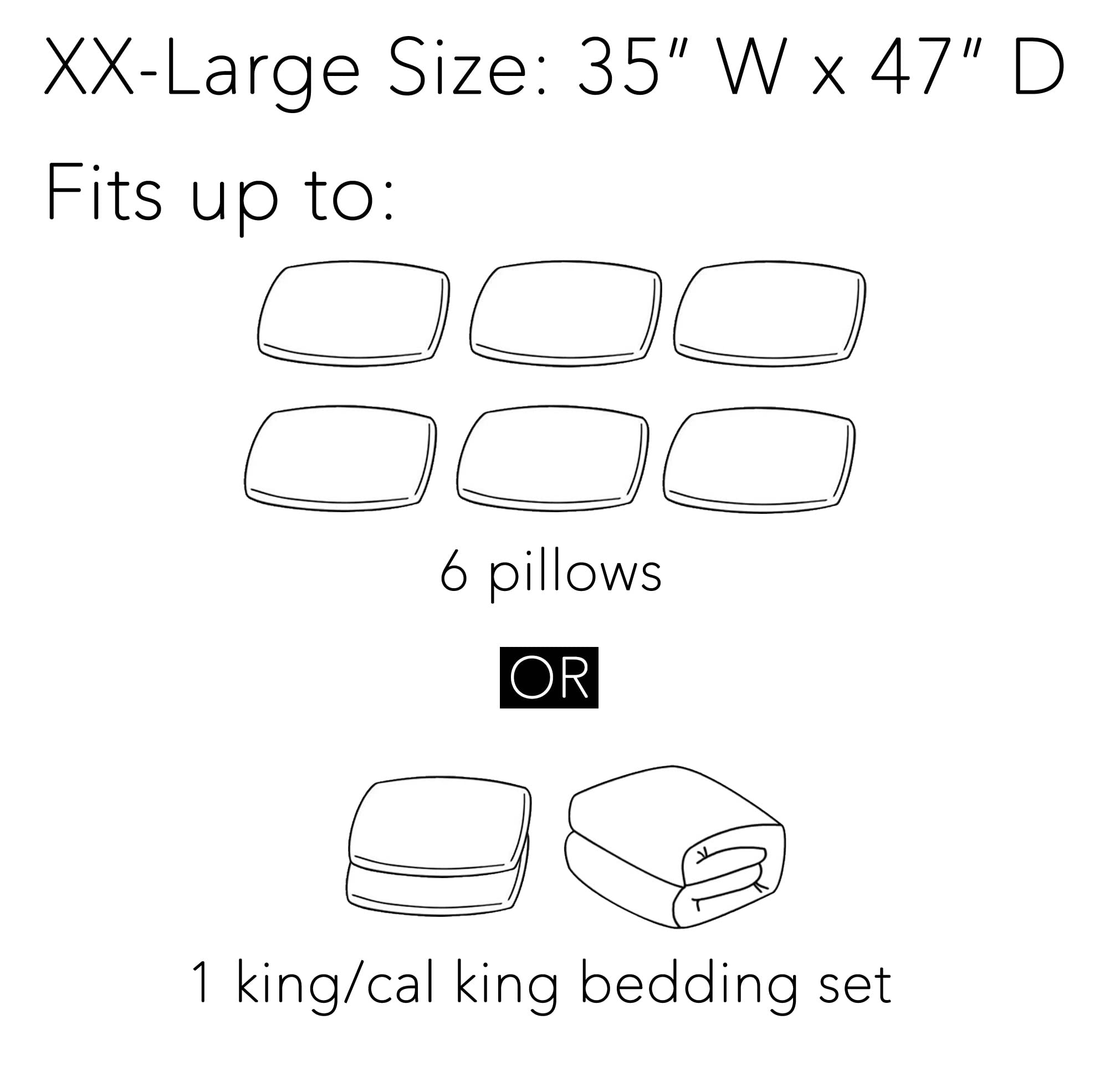 SpaceAid Jumbo Vacuum Storage Bags  Space Saver Sealer Compression Bags for Comforters  Blankets  Pillows  Bedding  Clothes (XX-Large 3 Pack)
