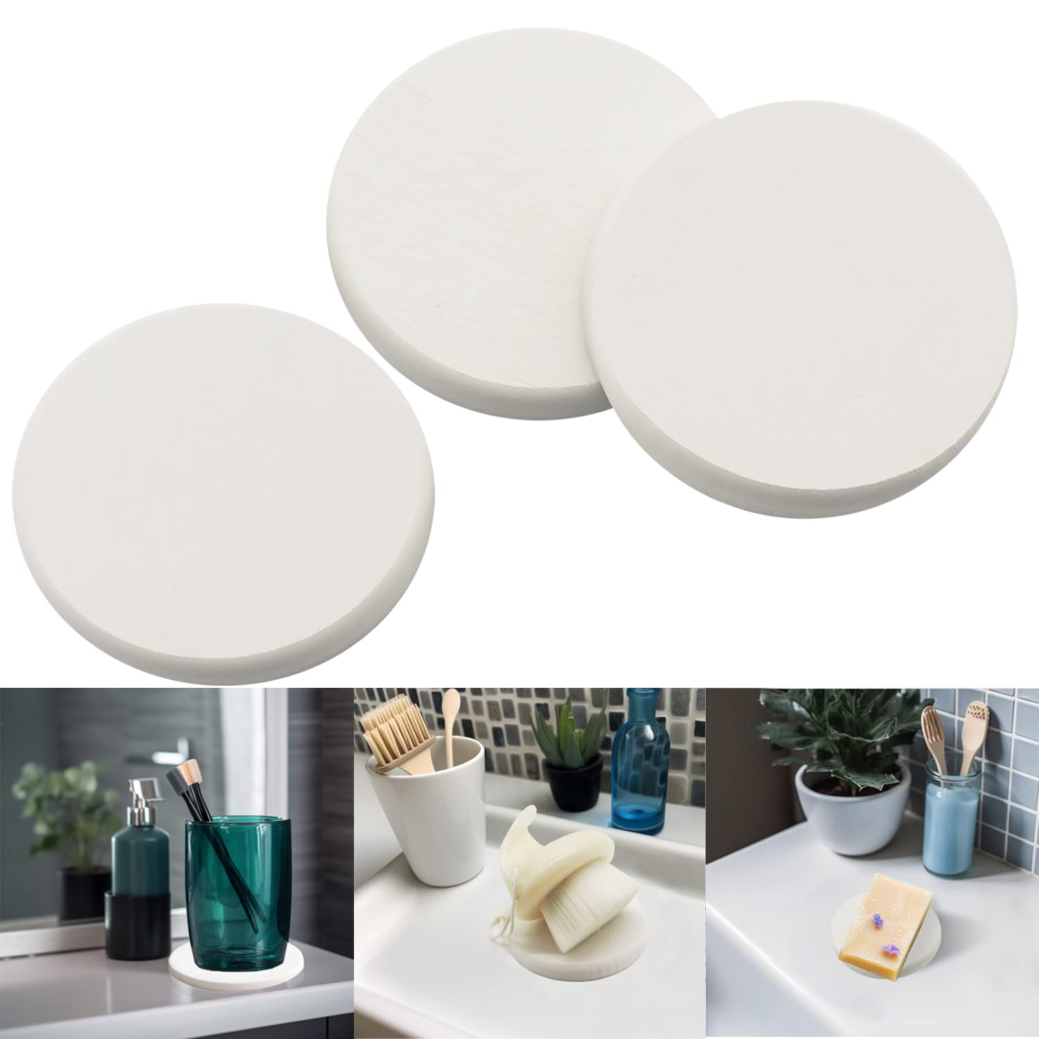 Mucco Water Absorbing Stone Tray For Sink, Water Absorbent Diatomite Coasters, Premium Diatomaceous Earth Soap Holder Dish,Fast