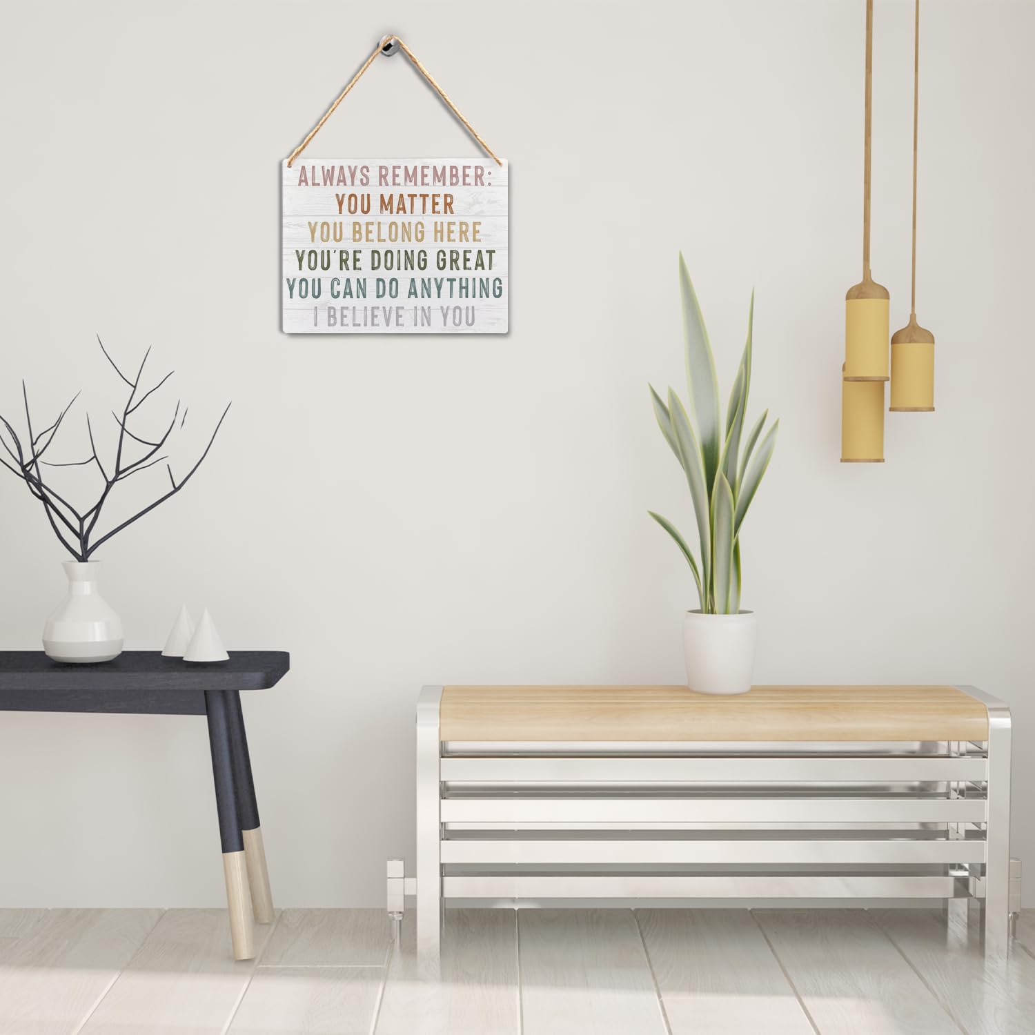 Absnfatu Inspirational Signs - Always Remember You Matter Hanging Wooden Plaque, Boho Classroom Decor, Inspirational Motivationa