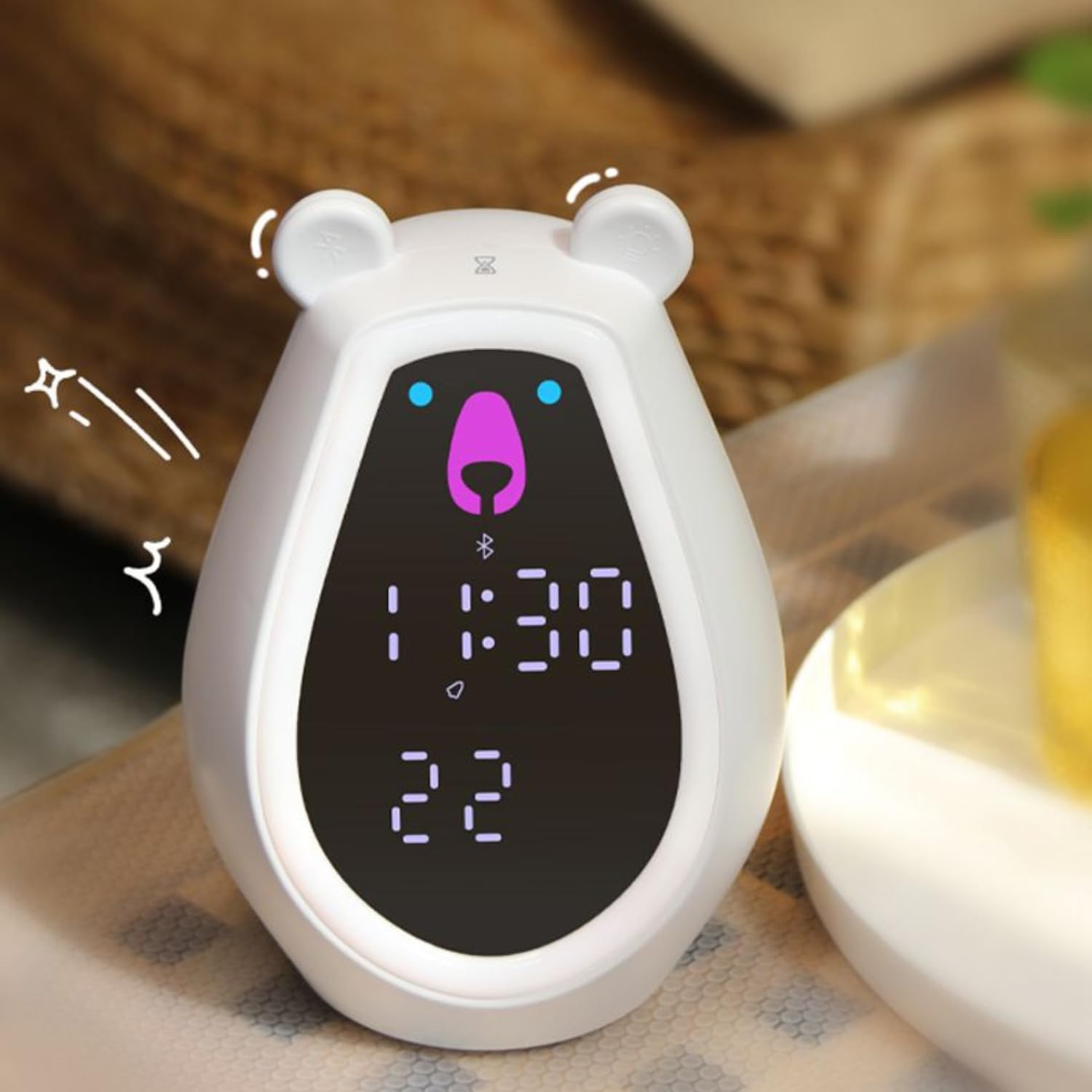 Nyrwana Bear Alarm Clock, Bear Alarm Clock For Heavy Sleepers, Digital Clock, Alarm Clock For Students With Adjustable Brightnes