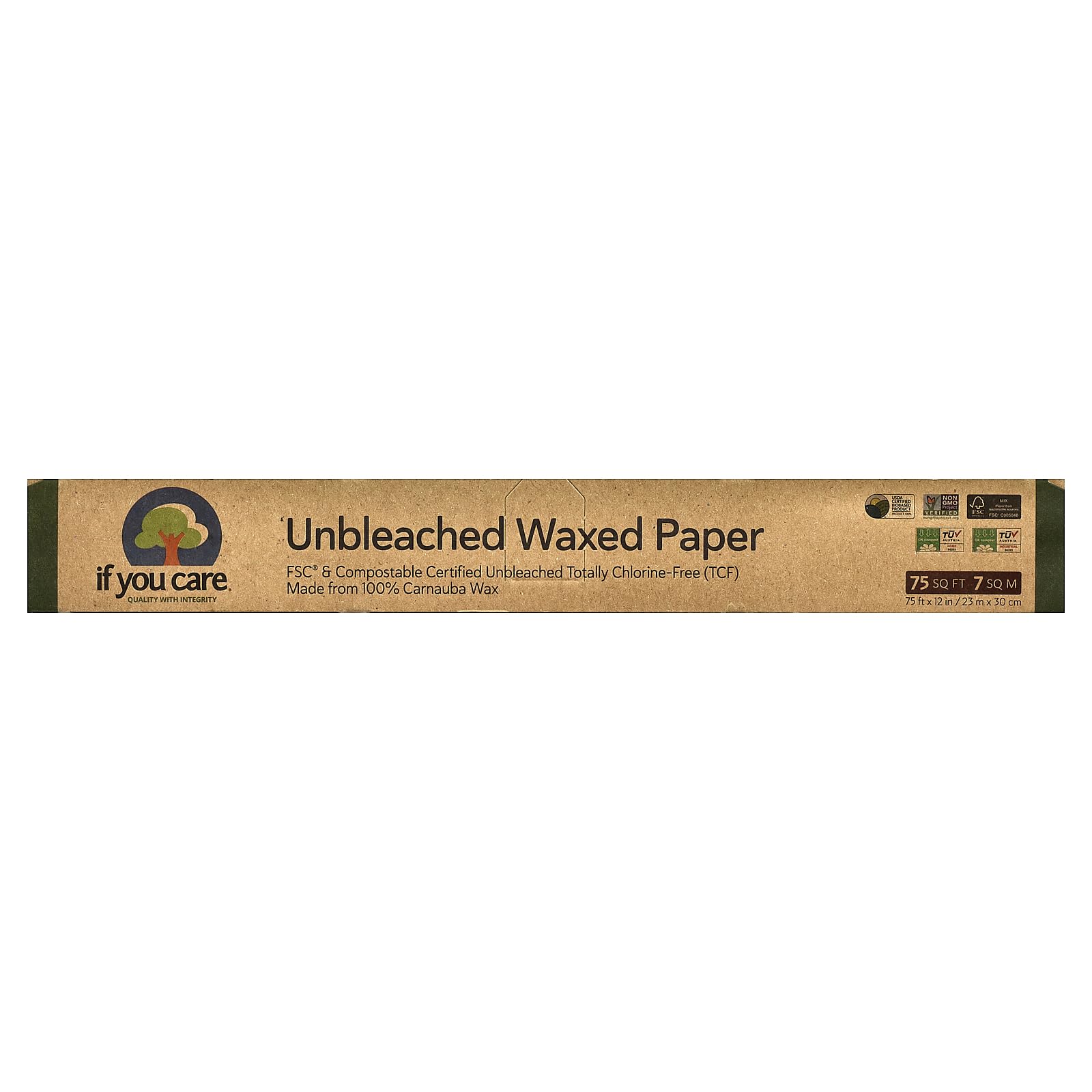 If You Care All Natural Unbleached Waxed Paper 75 Sq Ft (Pack of 4)