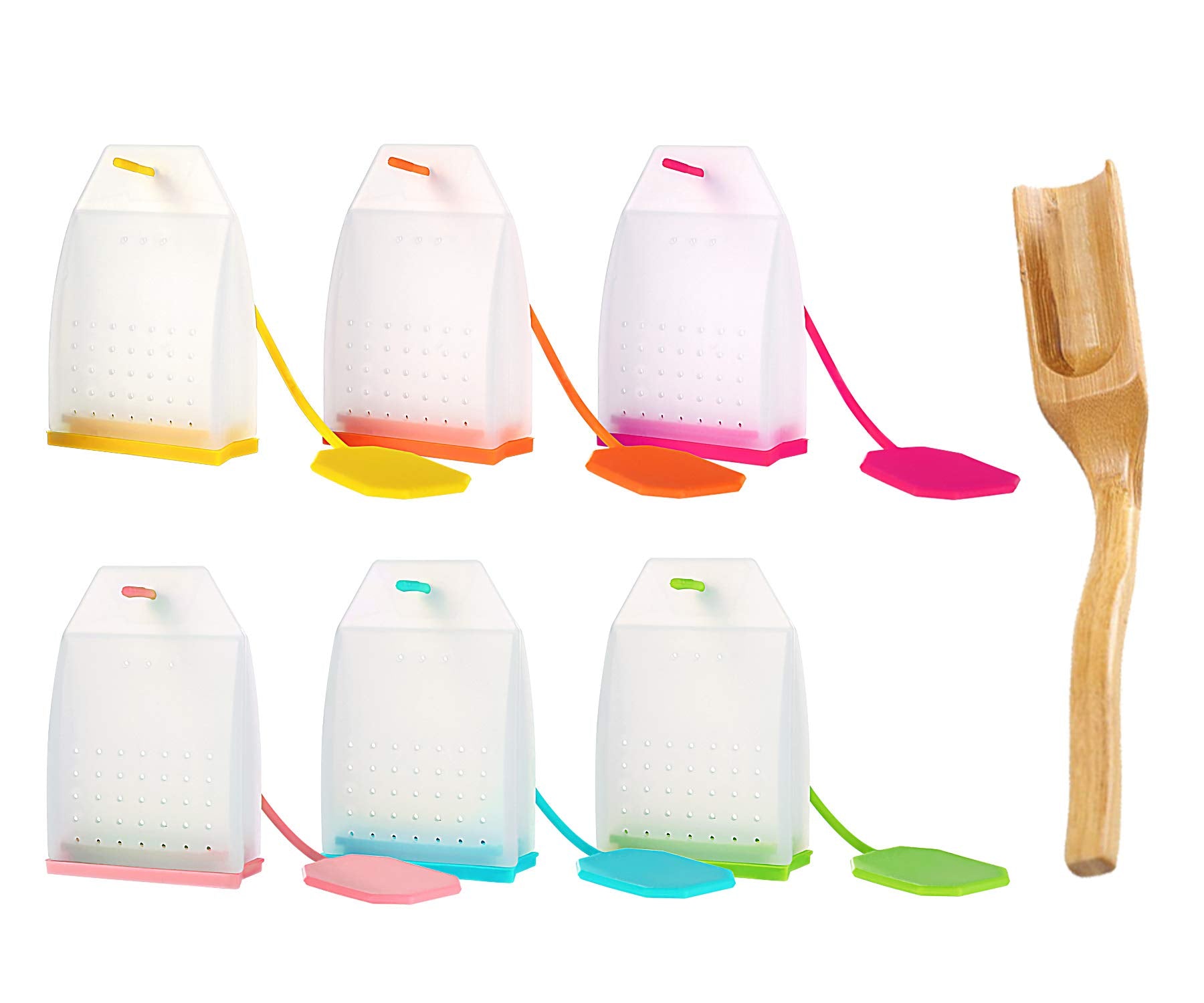 6 Pack Silicone Tea Infuser, Reusable Loose Leaf Tea Bags Strainer Filter With Spoon