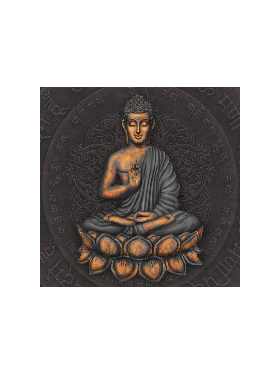 999Store Wooden Stretched Lord Gautam Buddha Budha wall decor for living room painting paintings buddha art frame bed dcor home