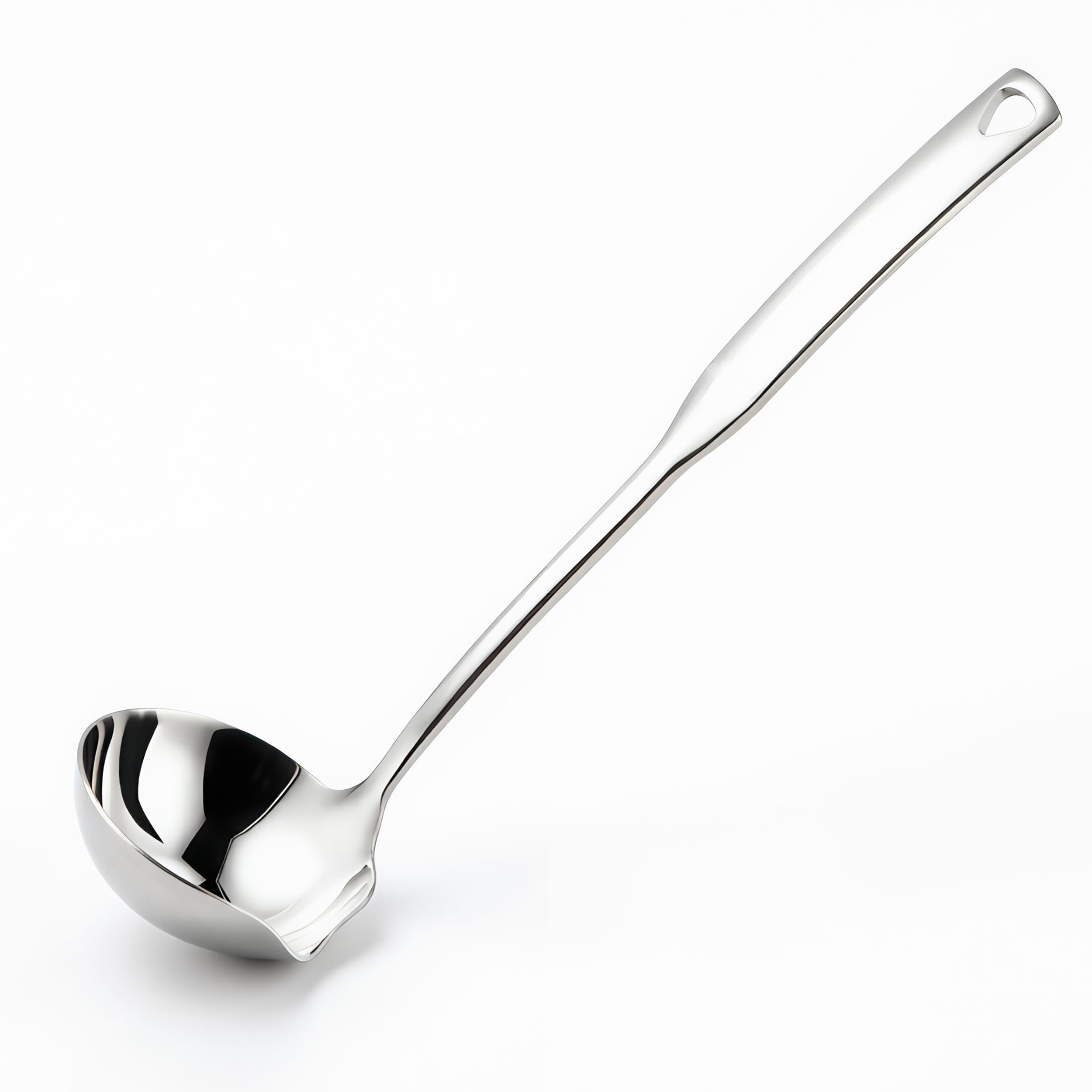 Txhlyx Ladle, 304 Stainless Steel Heavy Duty Soup Ladle with Pour Spout  11.8 Inch, Dishwasher Safe Cooking & Serving for Soup,