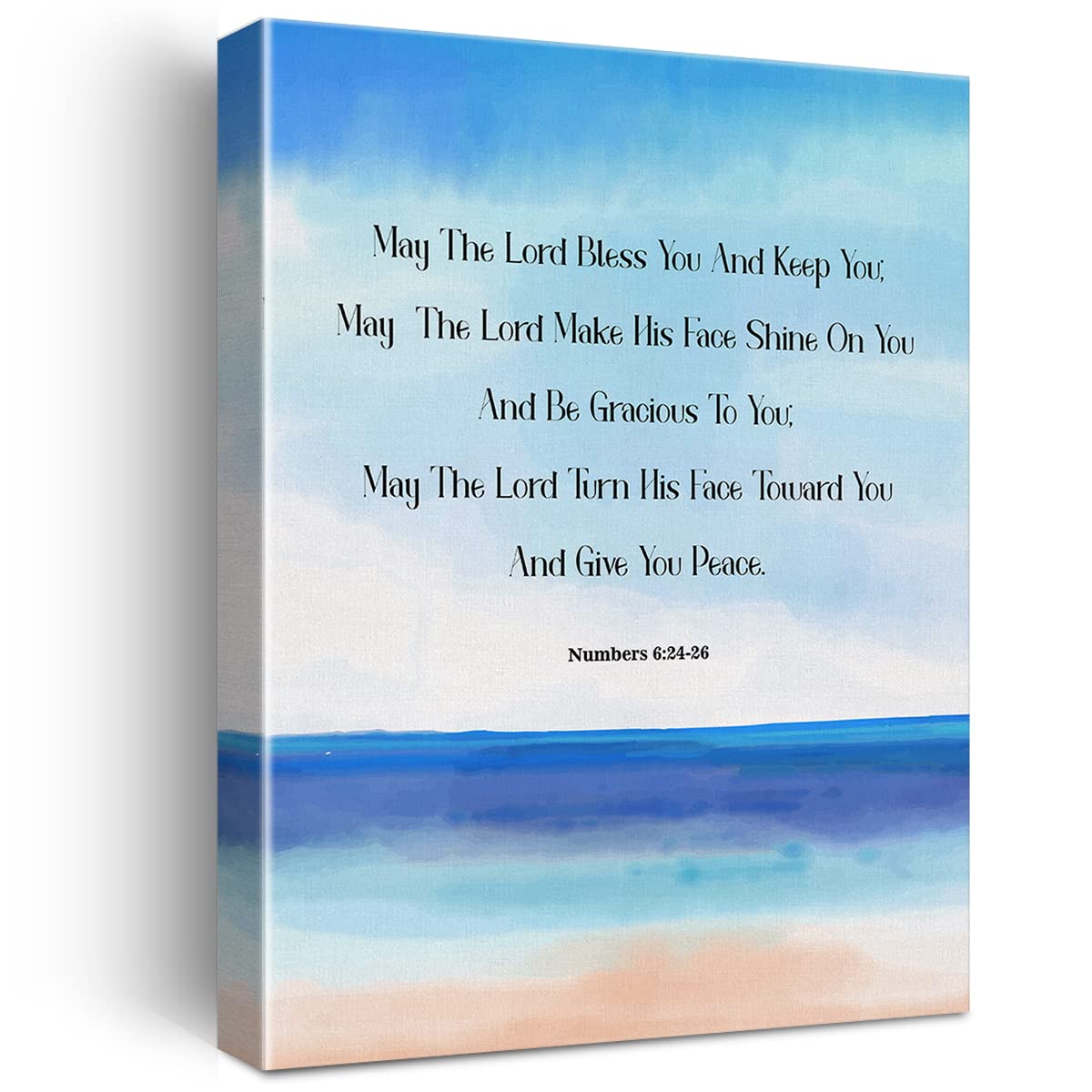 Numbers 6:24-26 Sign Bible Verse Canvas Home Wall Art Decor Scripture Painting 12X15 Poster Framed Ready To Hang