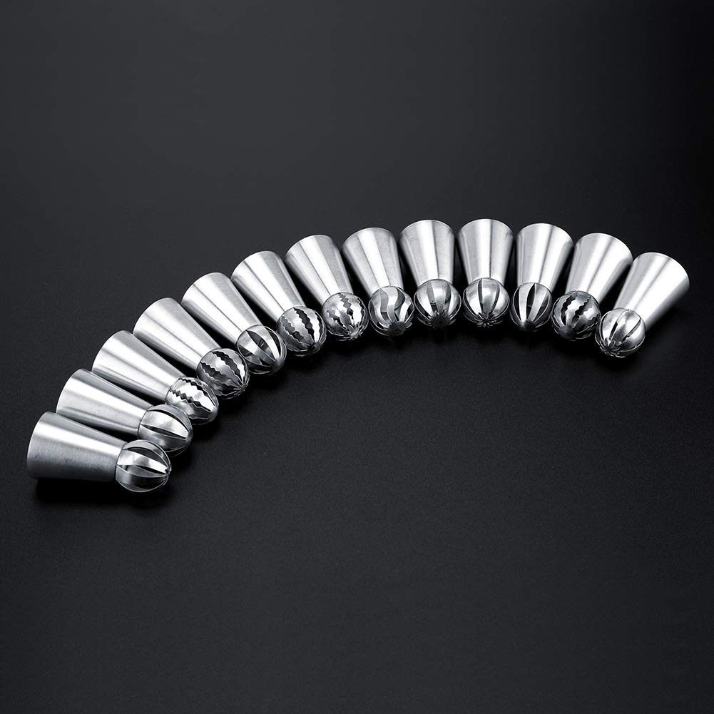 13 Pcs Food-Grade Stainless Steel Russian Icing Piping Nozzles Decorating Cake Tools Tips Pastry Cake Butter Cream Diy Decor Bak