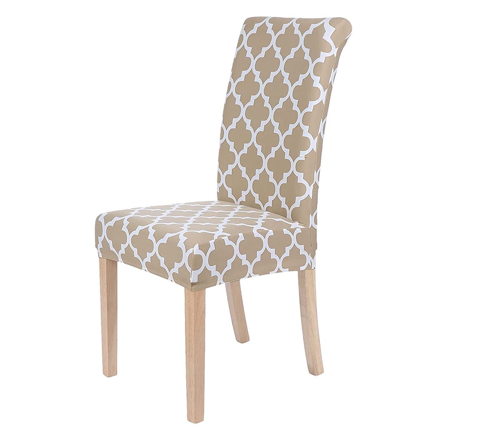 House Of Quirk Polyester Elastic Geometric Stretch Removable Washable Zigzag Bohemian Short Dining Chair Seat Cover Protector