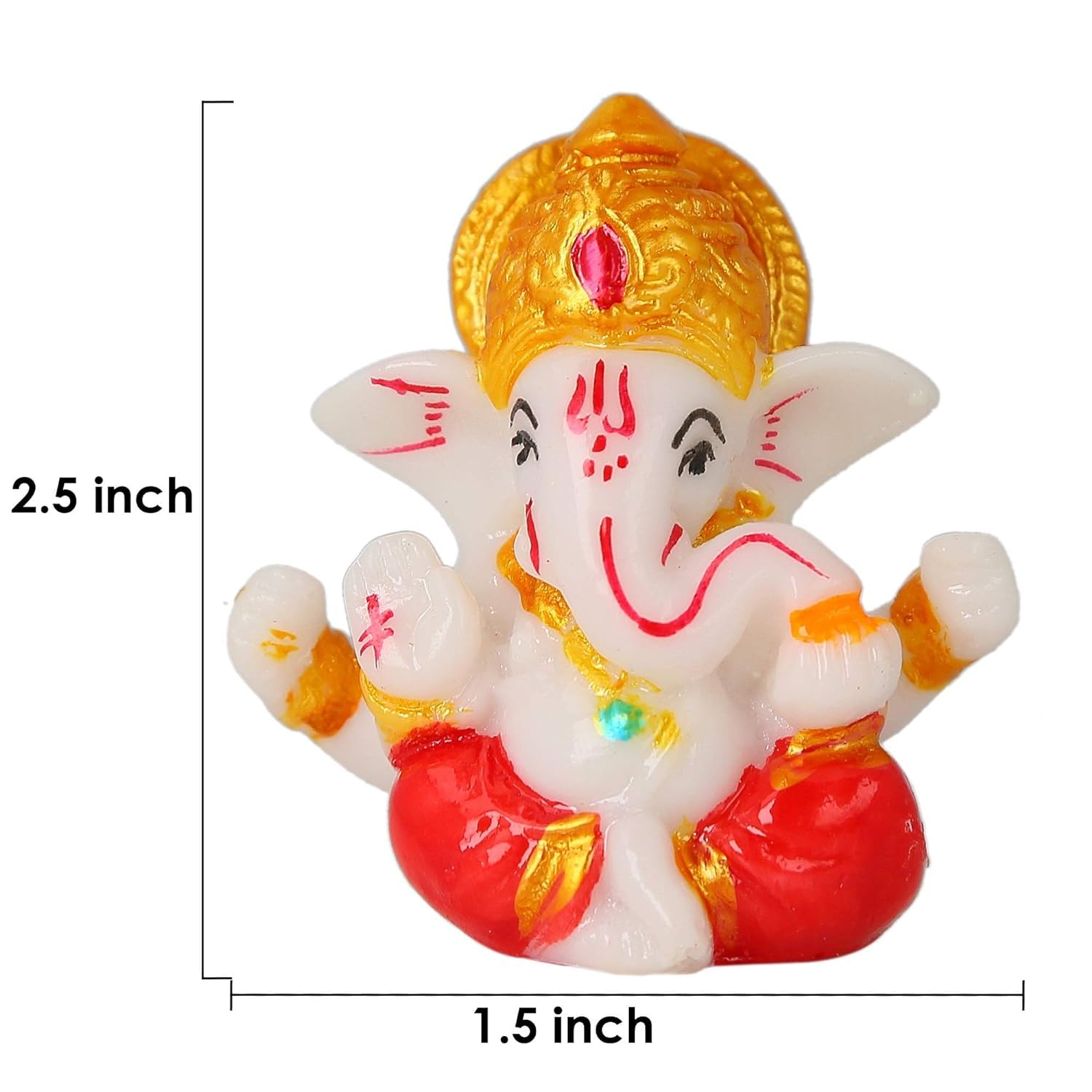 Rr Crafts Lord Ganesh Idol For Car Dashboard - Small Ganesh Idol | Ganesh Ji Murti | Cute Ganesha | Ganesh Idol Showpiece For Ho