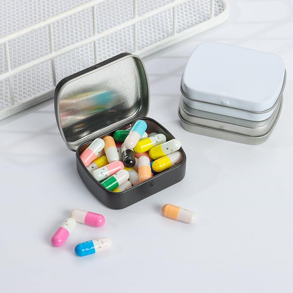 Homesogood 5Pcs Tin Box, Portable Container, Metal Small Storage Organizer