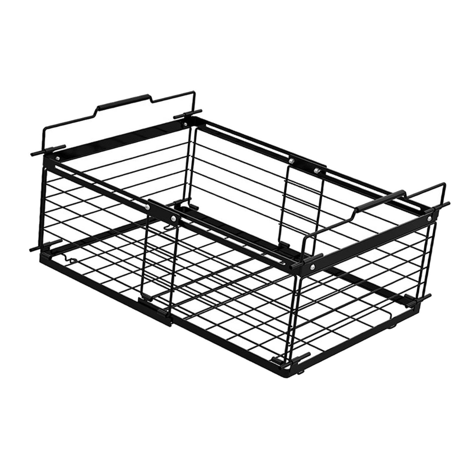 Atorse Freezer Organizer Bin Carbon Steel Storage Rack For Kitchen Black|Home & Garden