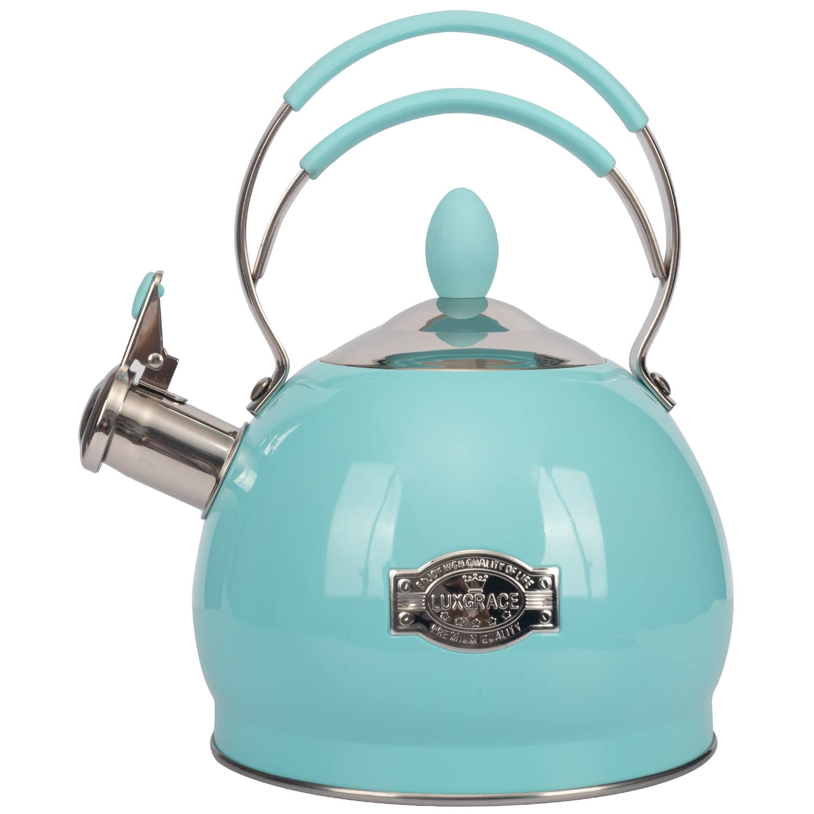 Whistling Tea Kettle Stainless Steel Teapot, Teakettle for Stovetop Induction Stove Top, Fast Boiling Heat Water Tea Pot 2.6 Qua