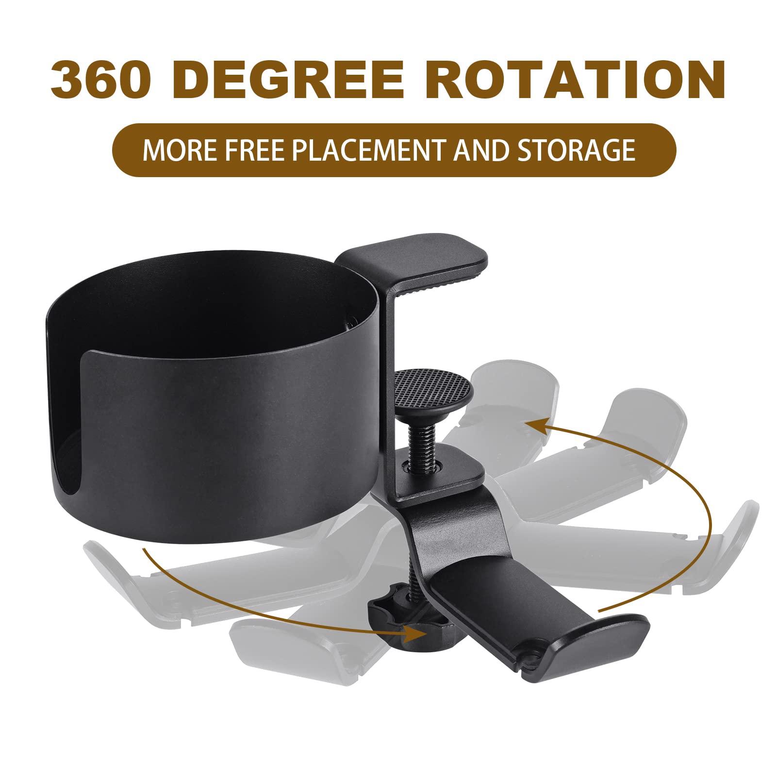 Airtaxiing Desk Cup Holder With Headphone Hanger For Desk In Home, Anti-Spill Cup Holder For Desk, Table Cup Holder For Water Bo