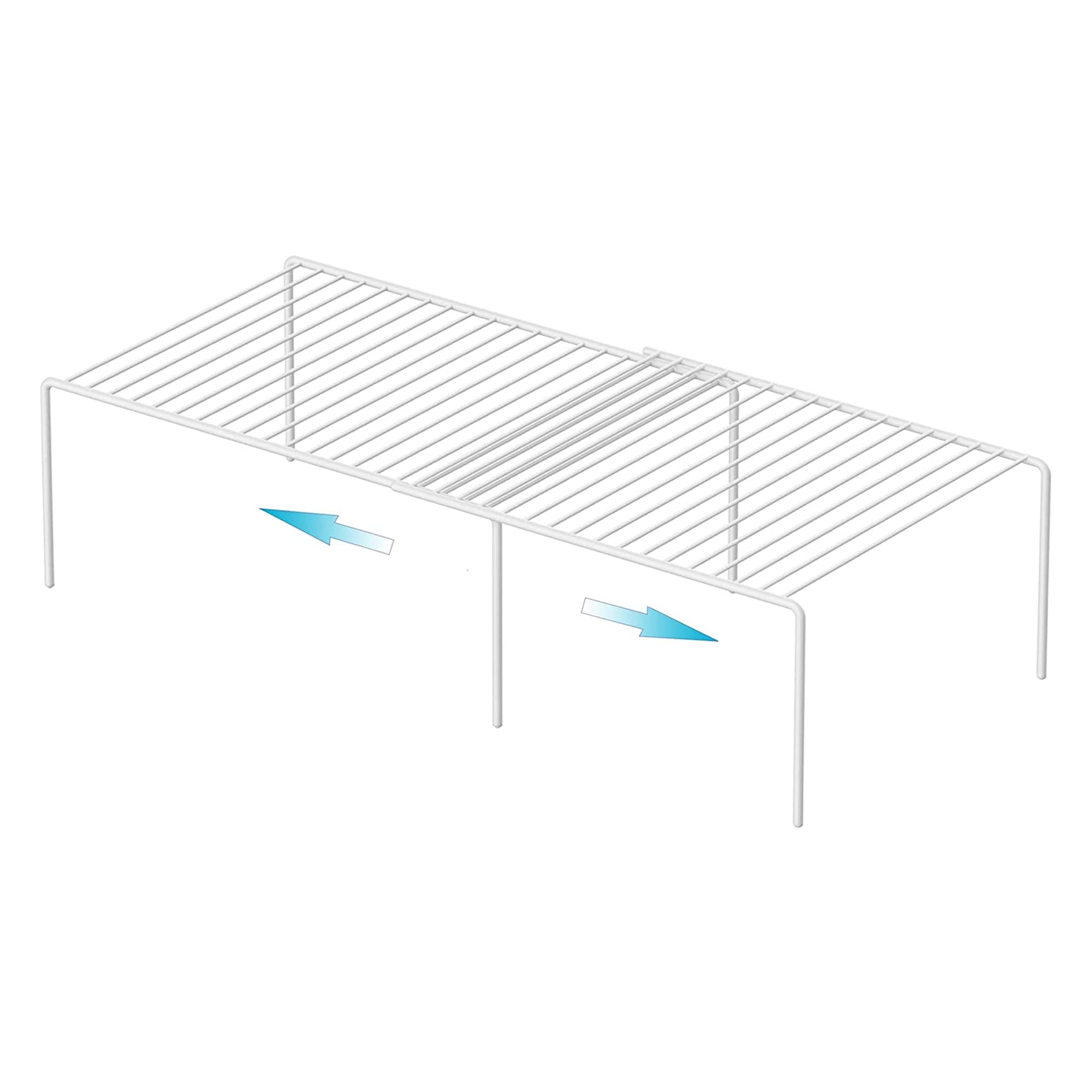 Ipegtop Expandable Freezer Cabinet Storage Shelf, 2 Pieces Rustproof Spice Rack, Adjustable Kitchen Organizer Counter Fridge Pan