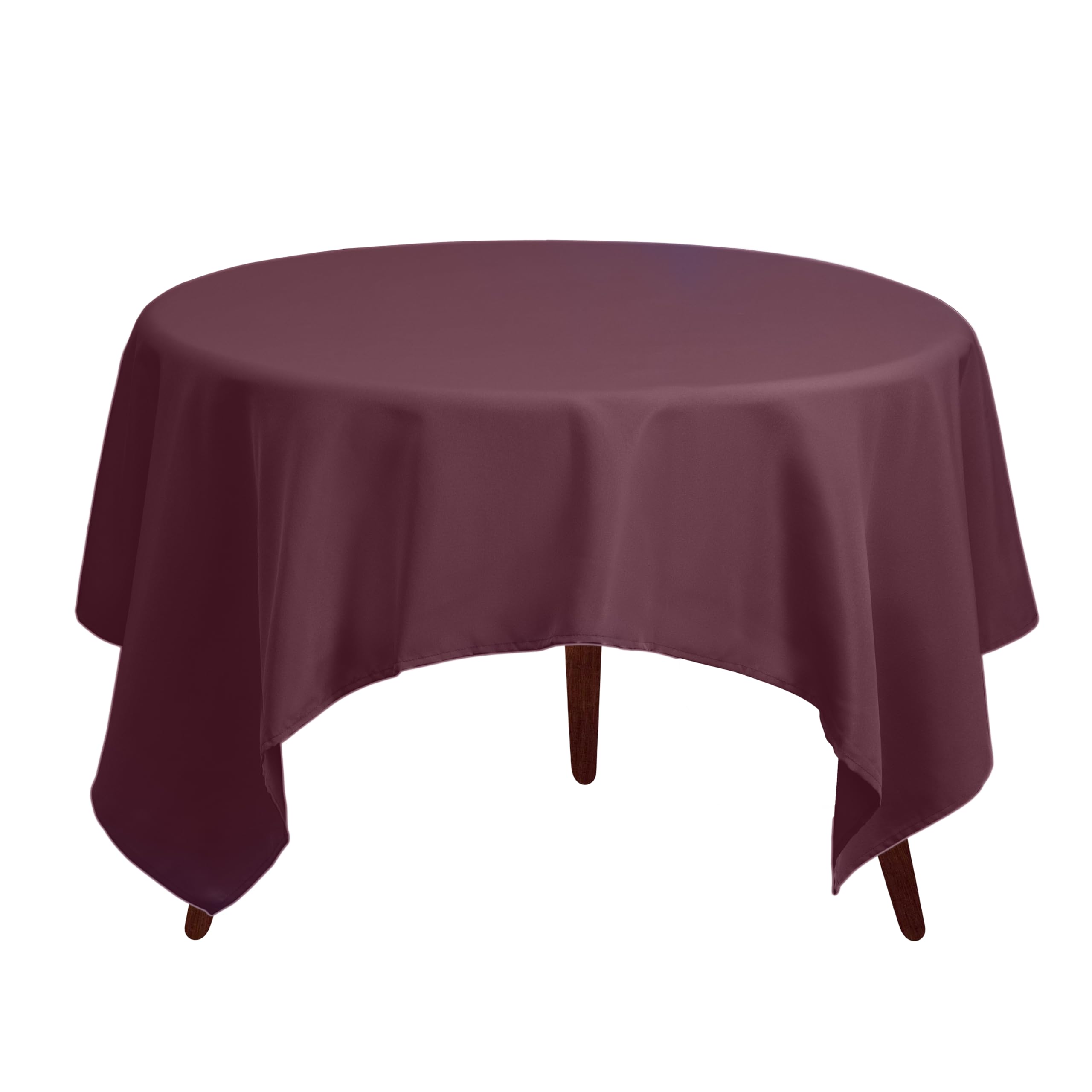 Gee Di Moda Square Tablecloth - 85 X 85 Inch Burgundy Table Cloth For Large Square Or Round Tables - Heavy Duty Washable Fabric