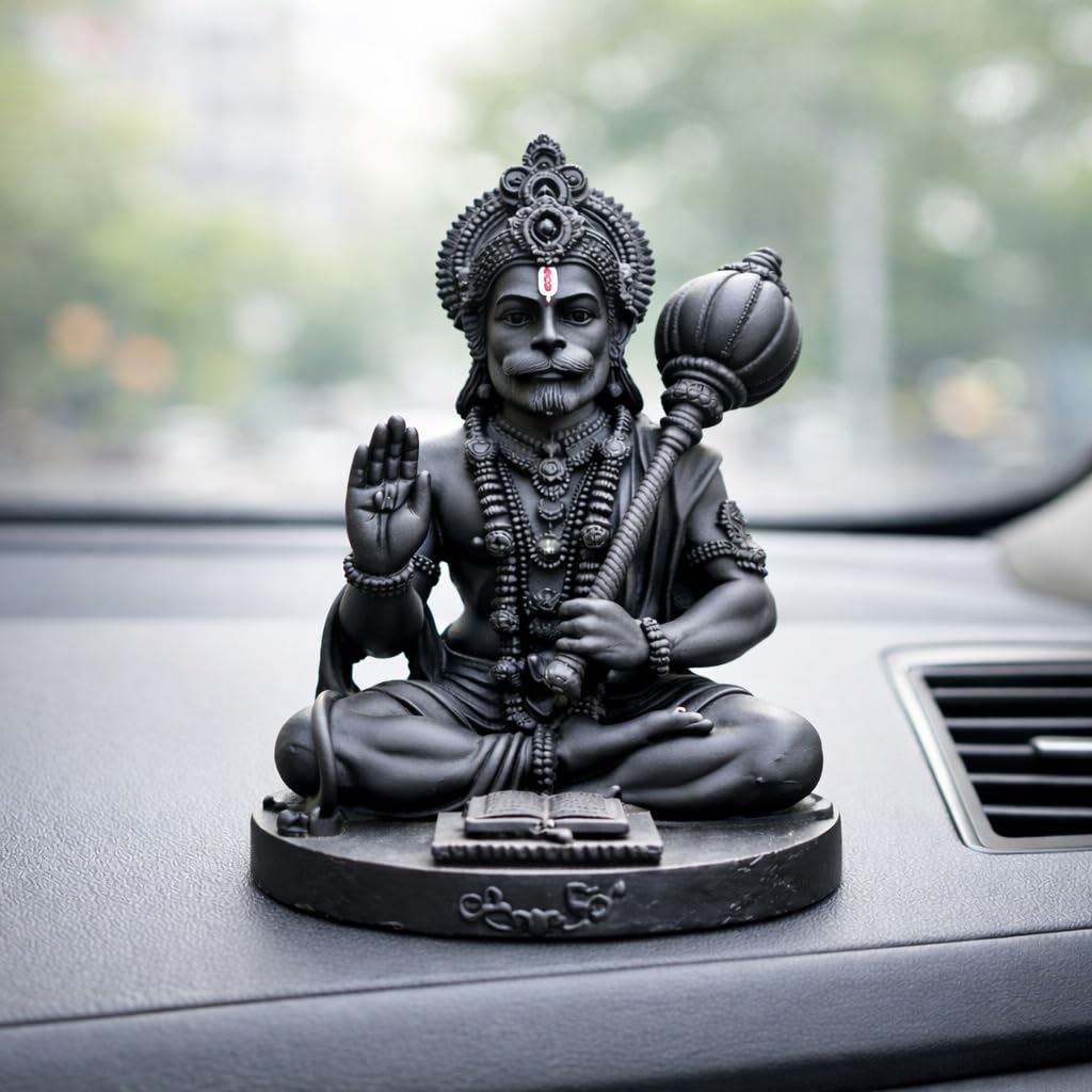 Unovate Hanuman Idol For Car Dashboard, Home, Office Desk - Hanuman Murti For For Pooja, Temple Showpiece, Decoration, Festivals