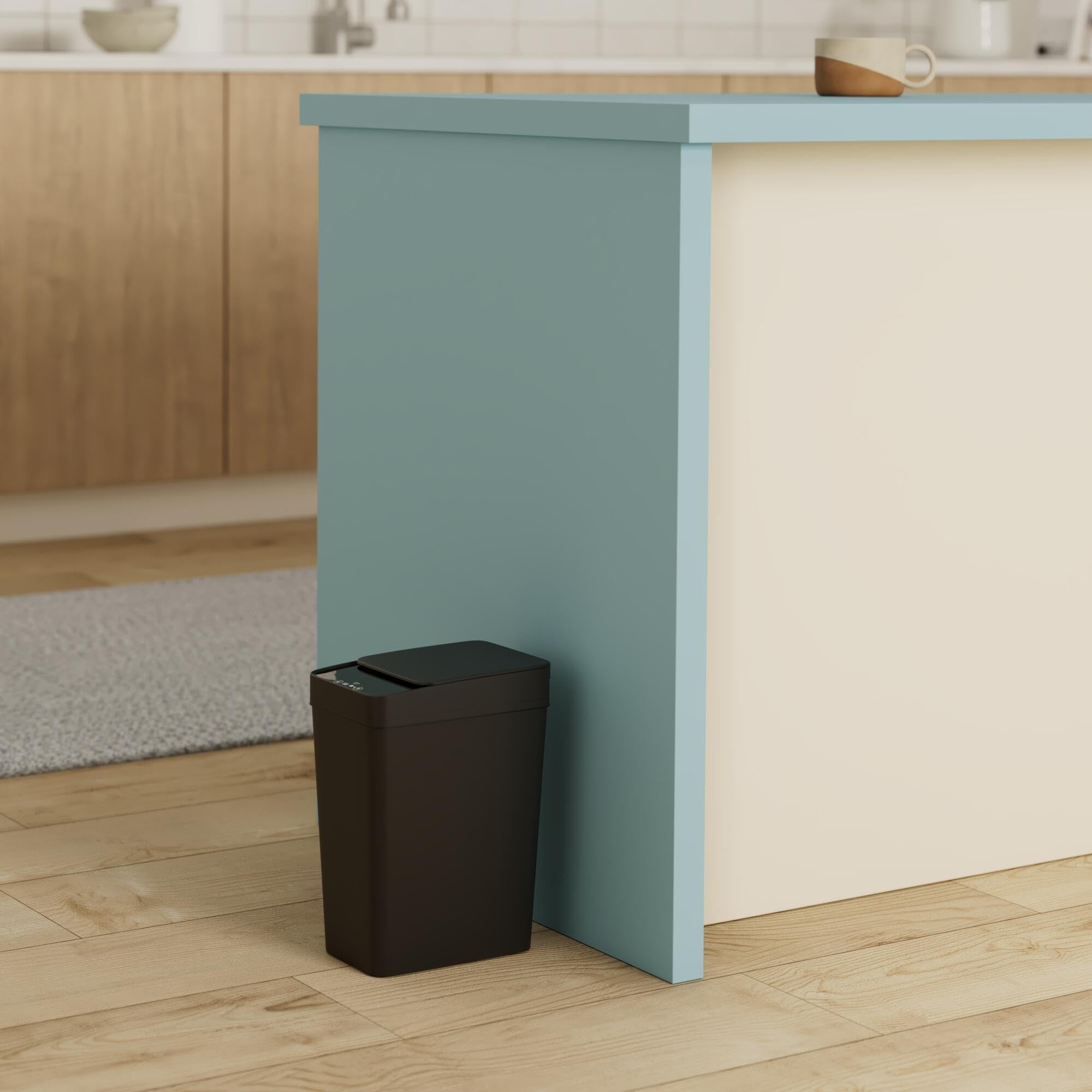 Anborry Bathroom Automatic Trash Can 2 Pack 2.2 Gallon Touchless Motion Sensor Small Slim Garbage Can With Lid Smart Electric Na