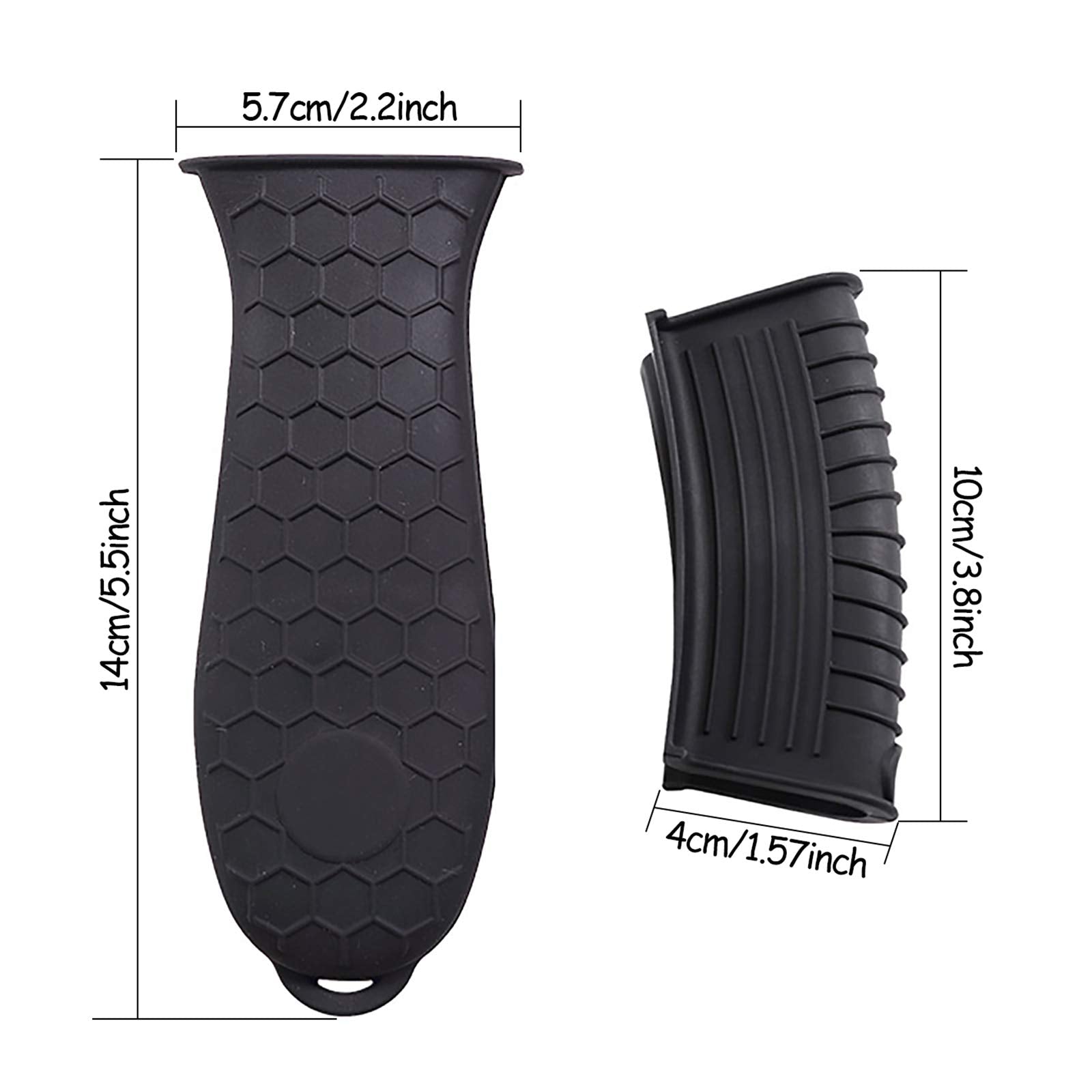 4 Pcs Silicone Hot Handle Cover, Assist Pan Holder For Cast Iron Skillets And Traditional Pots - Black