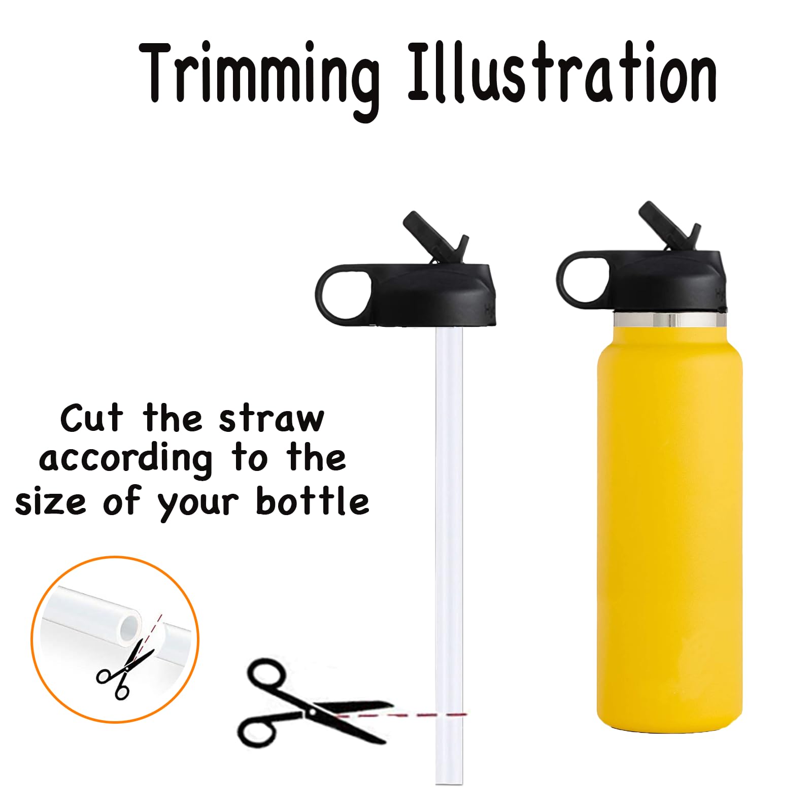 Miracredo 7 Pcs Replacement Straws For Simple Modern, Fit Giotto, Fit Thermoflask And For More Water Flask, Straws Fit Takeya Re