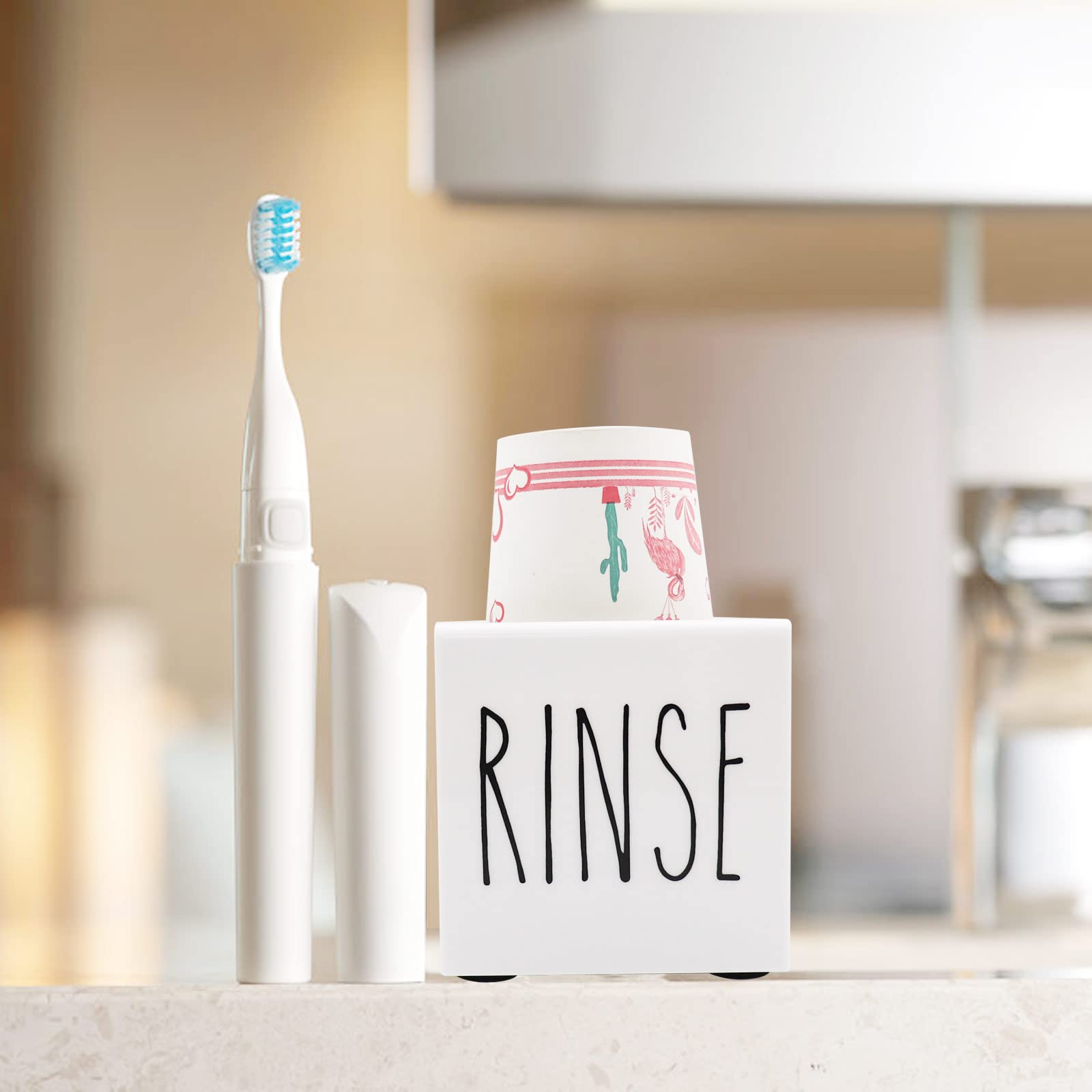 White Acrylic Dixie Cup Dispenser, Disposable Paper Cup Dispenser Storage Holder, 3/5 Oz Dixie Cup Holder, Bathroom Paper Cup Ri