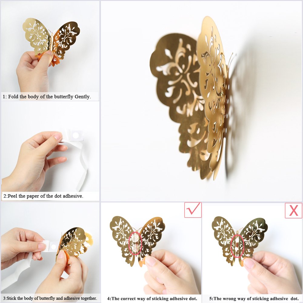 pinkblume Purple Butterfly Decorations Stickers 3D Butterfies Wall Decor DIY Home Decorations Removable Wall Decals Murals for Home Living Room Babys Bedroom Showcase Nursery Art Decor(36PCS)