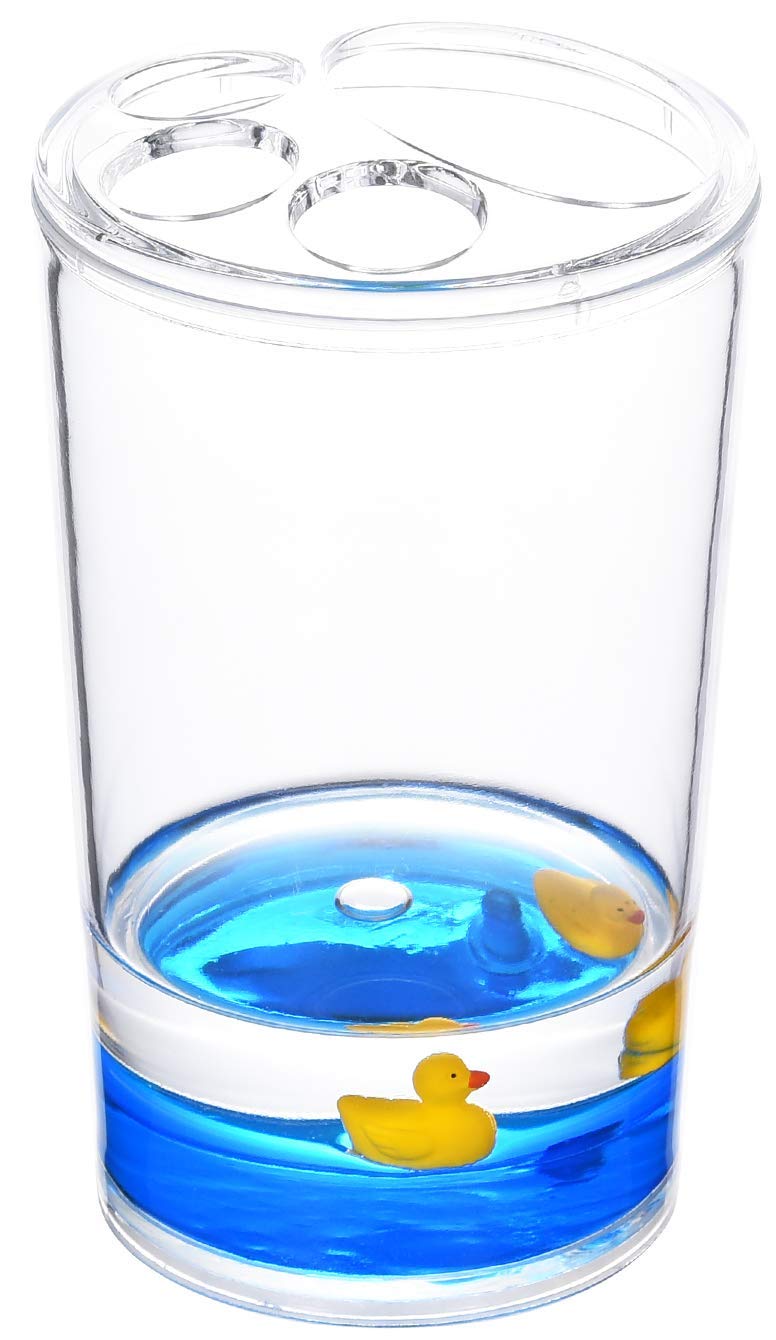 Locco Decor 4 Piece Acrylic Liquid 3D Floating Motion Bathroom Vanity Accessory Set Duck