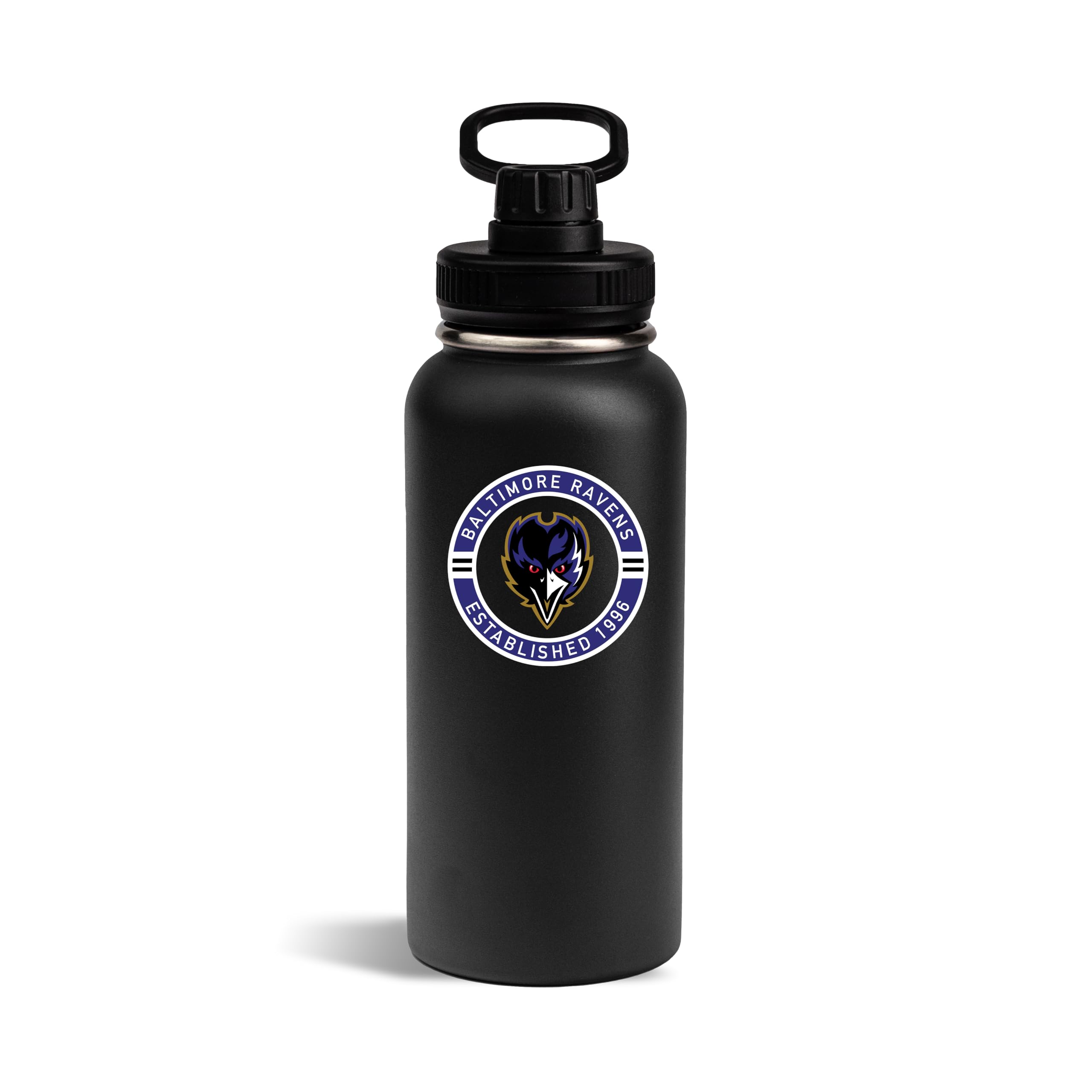 The Memory Company Officially Licensed 32oz Team Logo Water Bottle, Baltimore Ravens
