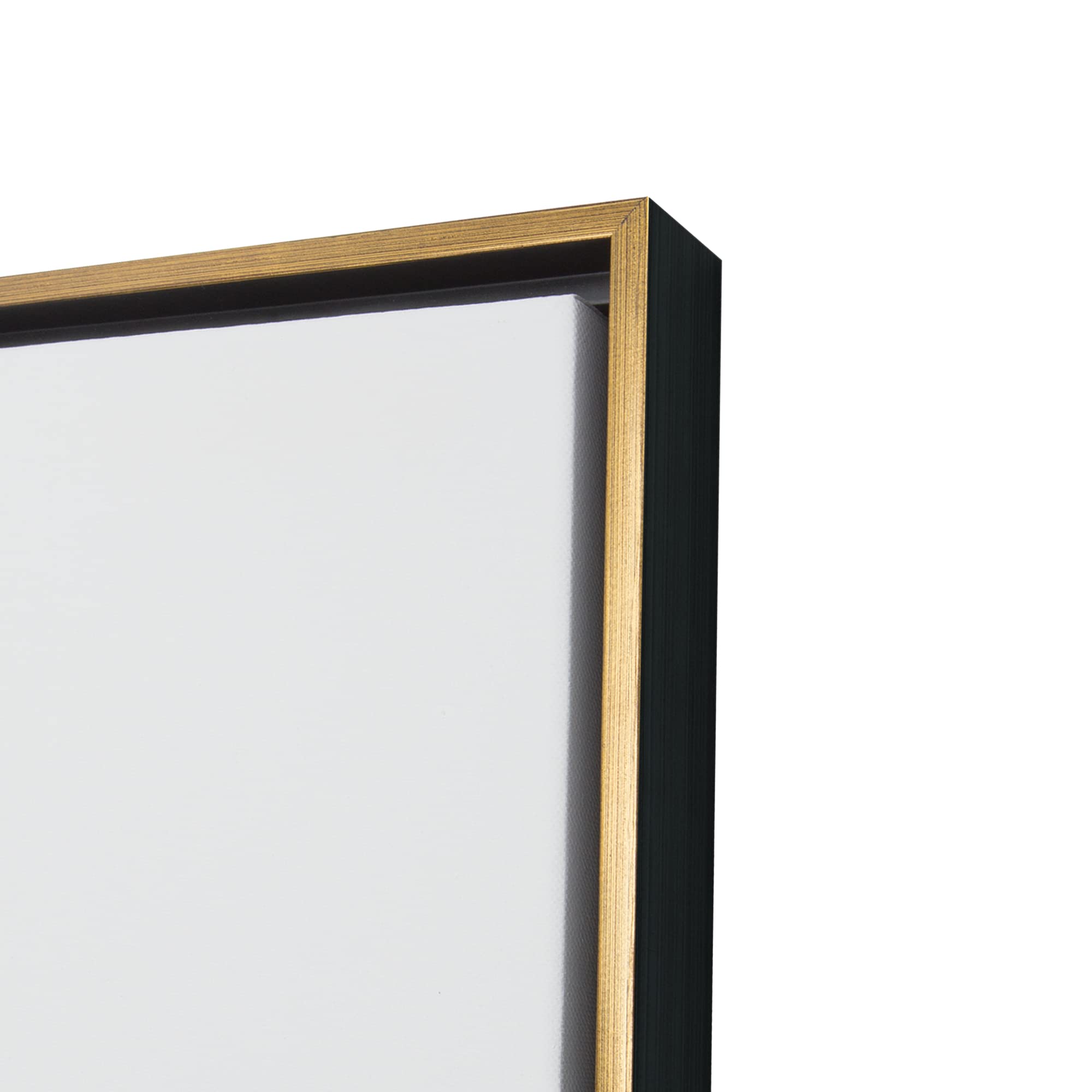 Jerry's 3/4 Core Floater 3 Pack Frames for Canvas Artwork Display [12x16 - Black/Antique Gold]- Perfect for Home Wall Decor  Bedroom Wall Art  Living Room Decor - Wall Art Frame with Floating Effect