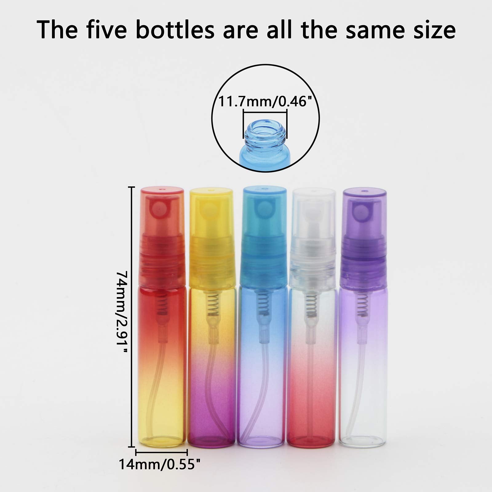 Kesell 20Pack Mini Perfume Spray Bottles 5Ml Colorful Glass Fine Mist Sprayer Empty Spray Bottles Refillable Container Perfume A