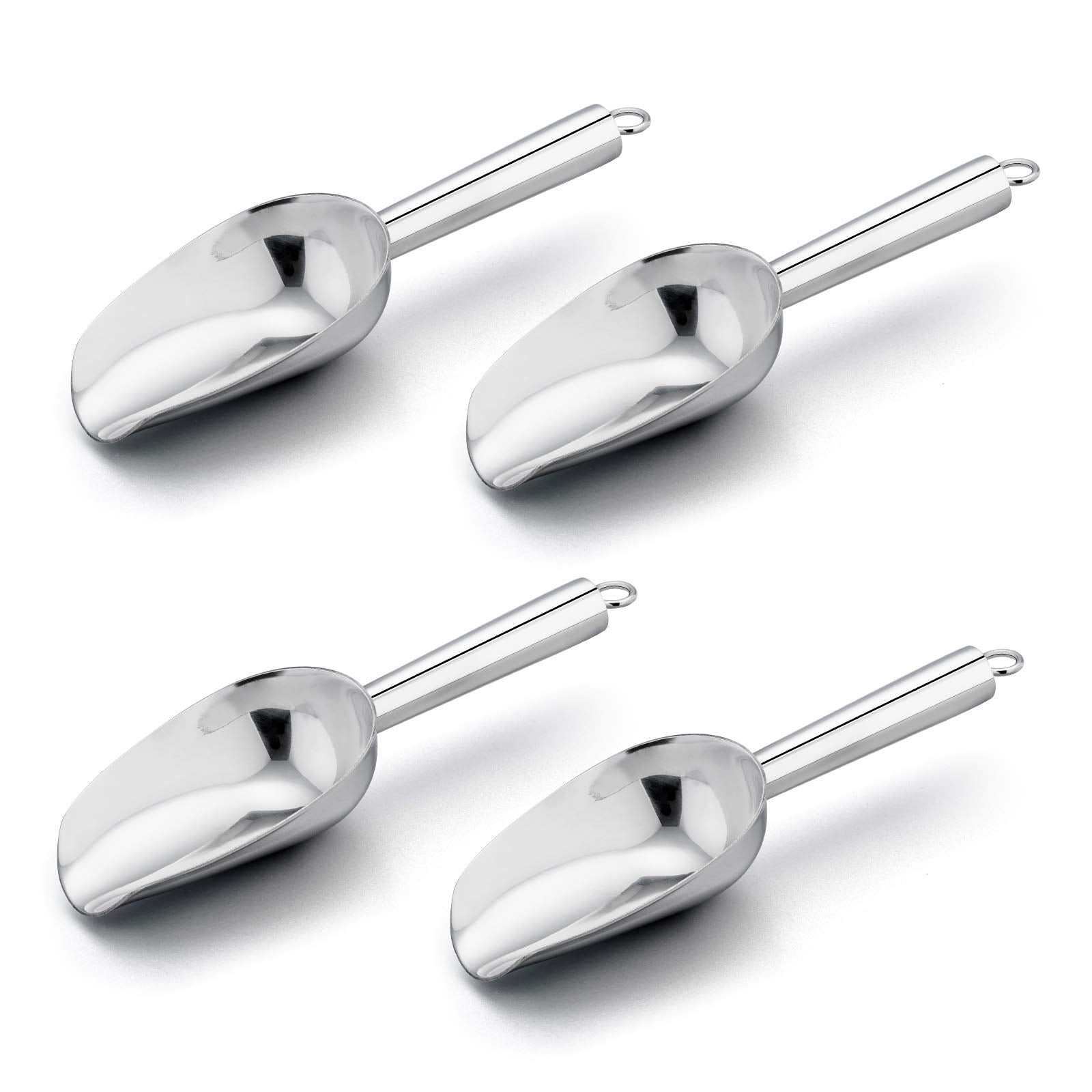 E-Far Mini Scoop, 3 Ounce Stainless Steel Kitchen Utility Scoops, Ideal For Candy/Ice Cube/Flour/Sugar/Coffee Bean/Protein Powde