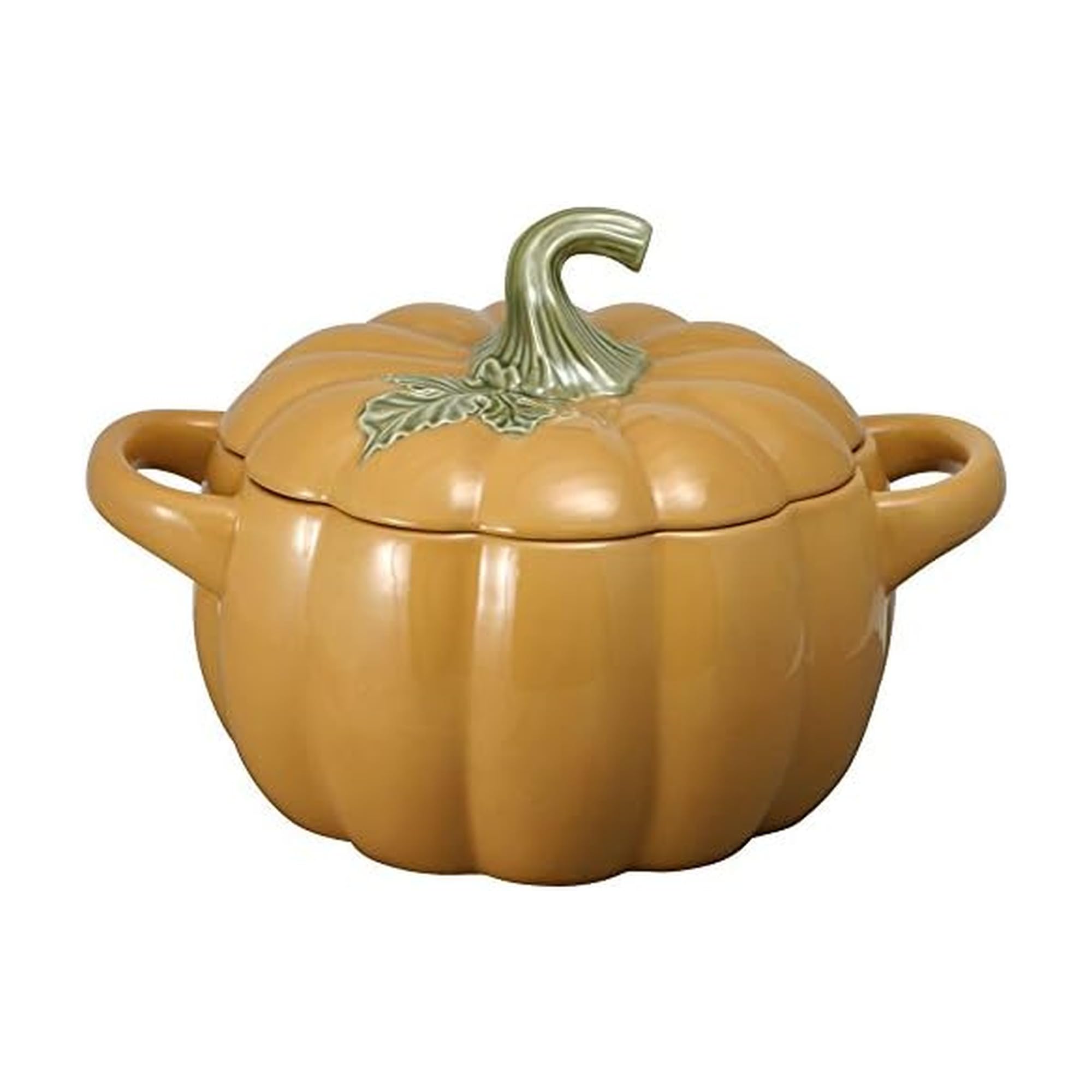 Pfaltzgraff Plymouth Pumpkin Covered Casserole Dish with Lid, 4.25 Qt Stoneware Baking Dish for Oven, Harvest Autumn Thanksgivin