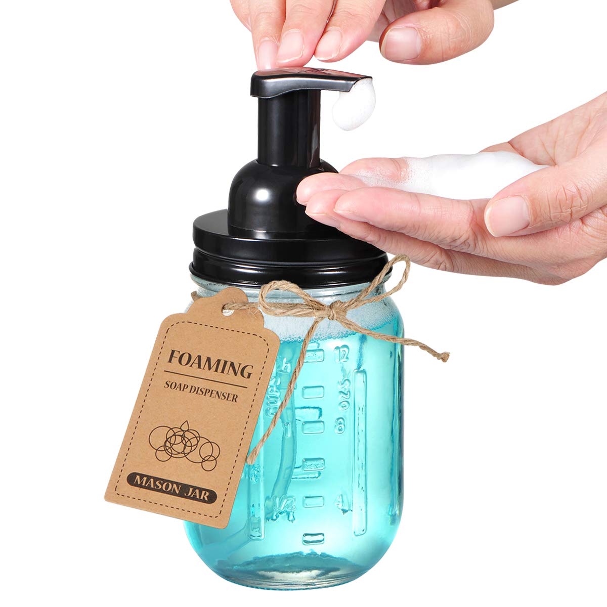 Mason Jar Foaming Soap Dispenser - Rustproof Stainless Steel Mason Jar Lid And Foaming Soap Pump,Best Hand Foam Soap Dispenser G