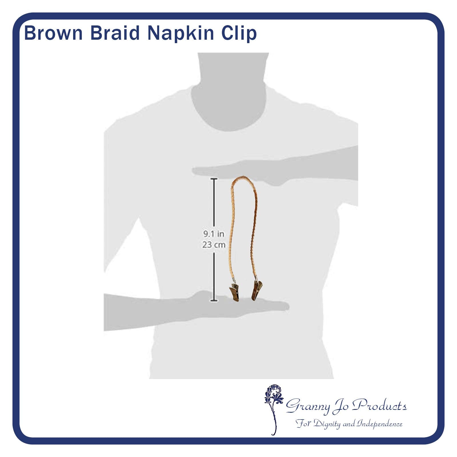 Granny Jo Products Braid Napkin Clip, Brown