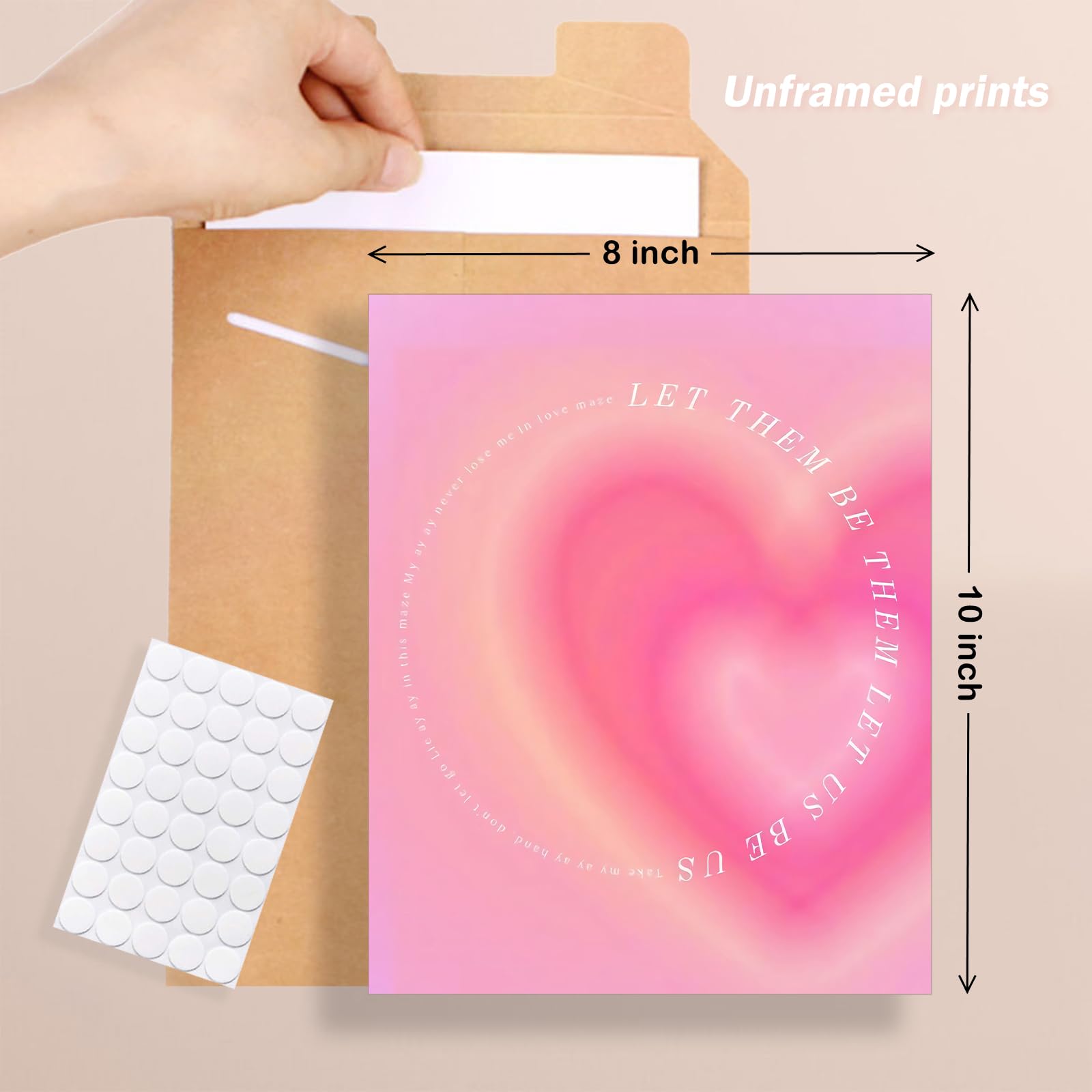 Gensteuo 9Pcs Pink Preppy Room Decor Aesthetic, Hot Pink Wall Art, Preppy Posters Paintings, Cute Pictures For Bedroom Dorm, Pre