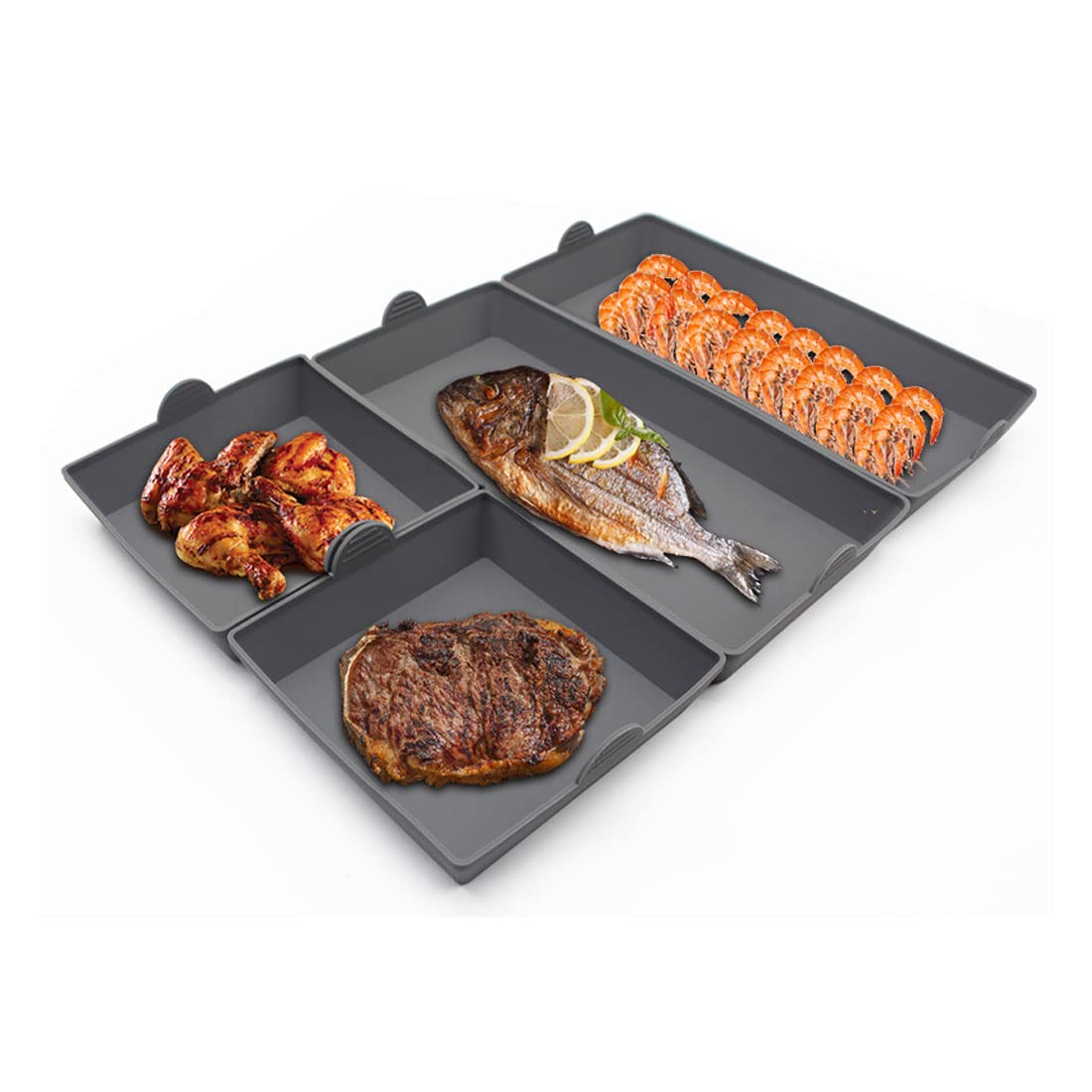 Silicone Baking Sheet Pan Set, 4 Pack Nonstick Silicone Dividers,Cooking Baking Pan Tray, Reusable Bakeware for Meal Prep, Air F