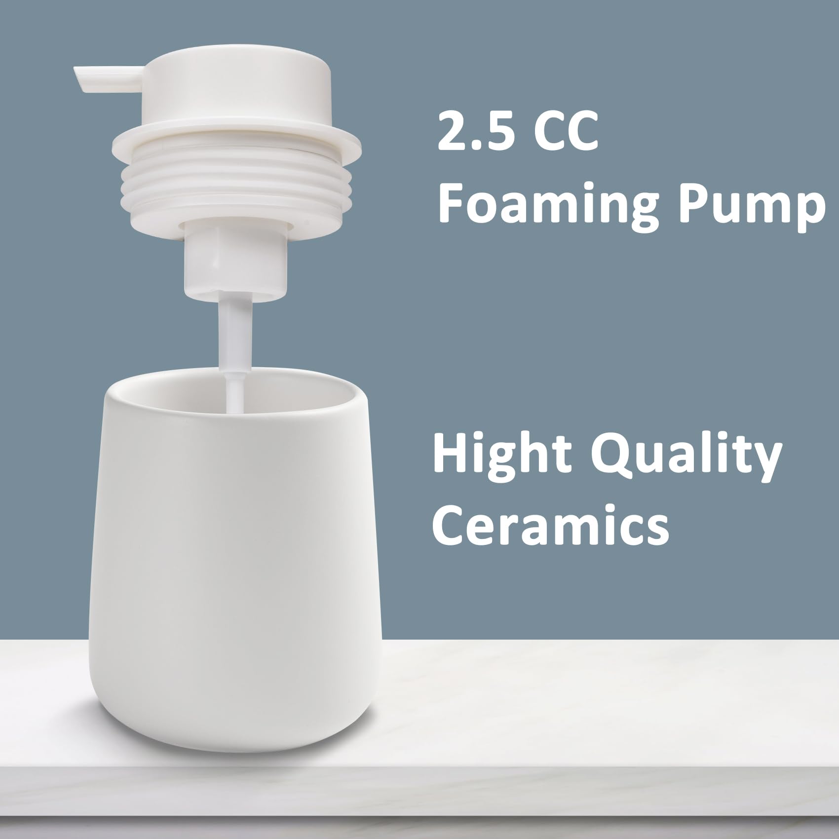 Toozfo Soap Foaming Dispenser Ceramic With Easy-To-Press Pump Hand Foam Dispenser For Shampoo Bathroom Kitchen 12 Oz