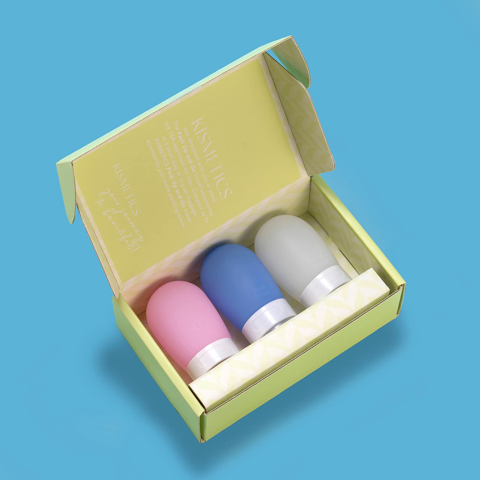 Kismetics Leak Proof Squeezable Silicone Travel Bottles, Reusable, Refillable Bottles, Bulb Shape, Sustainable, Tsa Carry On App