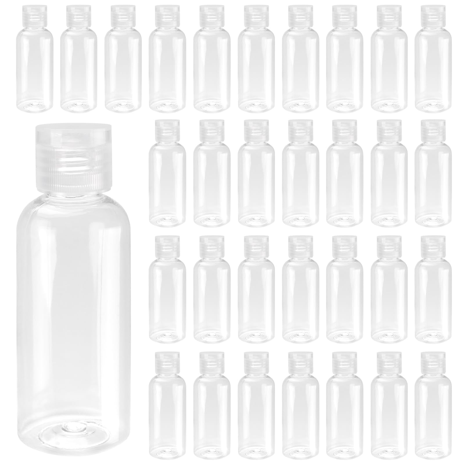 80 PCS 2 oz Clear Plastic Empty Bottles, Leak Proof Travel Size Bottles with Flip Cap for Body Wash, Shampoo, Lotion, Conditione