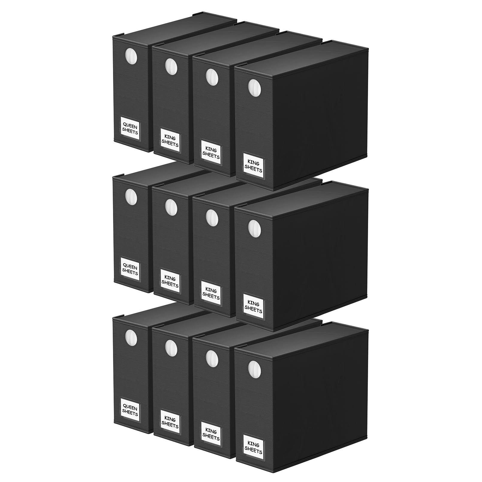 SpaceAid 12 Pack Bed Sheet Organizers and Storage, Foldable Sheet Organizer for Linen Closet, Set Folder Keeper with Window XL (