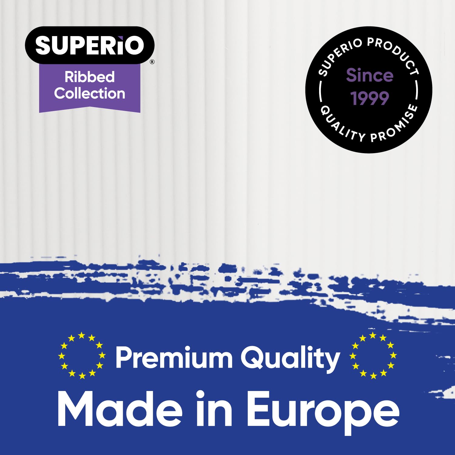 Superio Ribbed Collection - Decorative Plastic Open Home Storage Bins Organizer Baskets, Small White (4 Pack) Container Boxes Fo