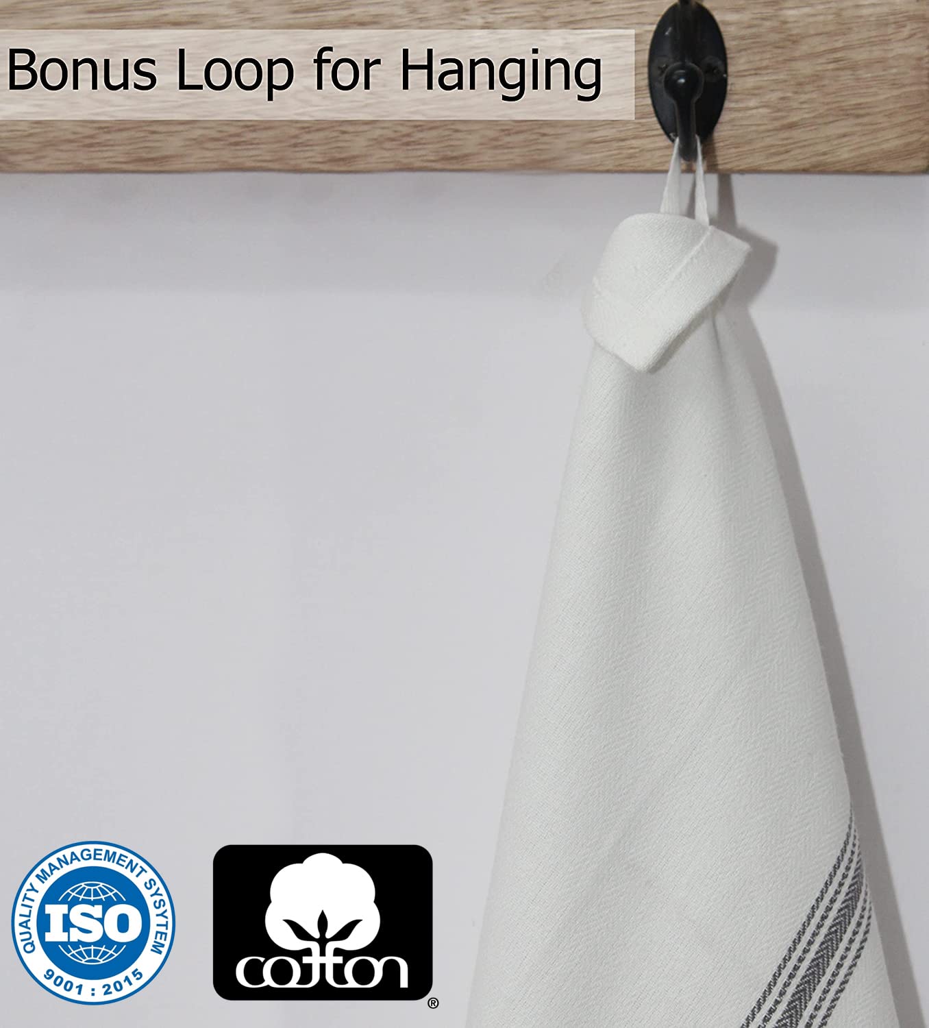 Cotton Craft - Scandia Stripe 12 Pack - Pure Cotton - Professional Commercial Restaurant Grade Kitchen Dish Tea Towel Cloth Napk